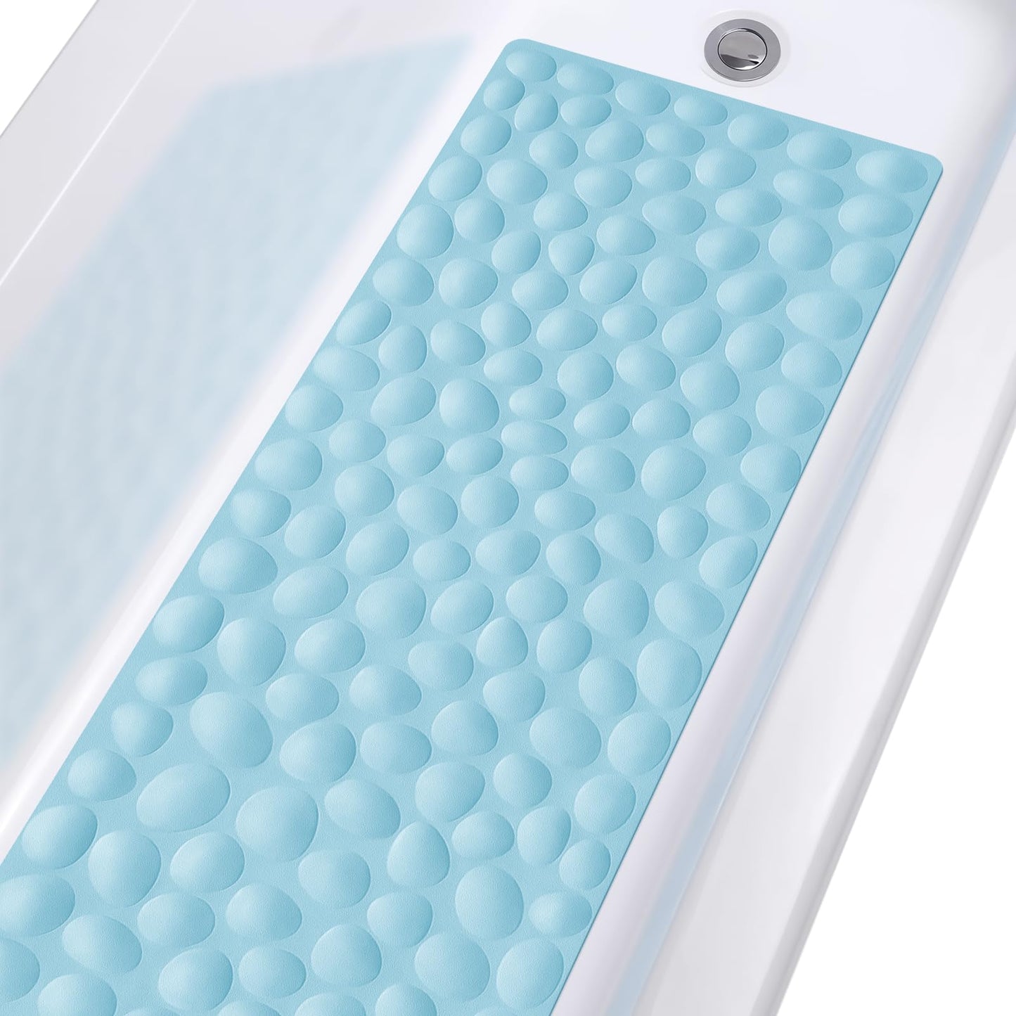 Soft Rubber Non-Slip Bath Mat with Suction Cups - Grey
