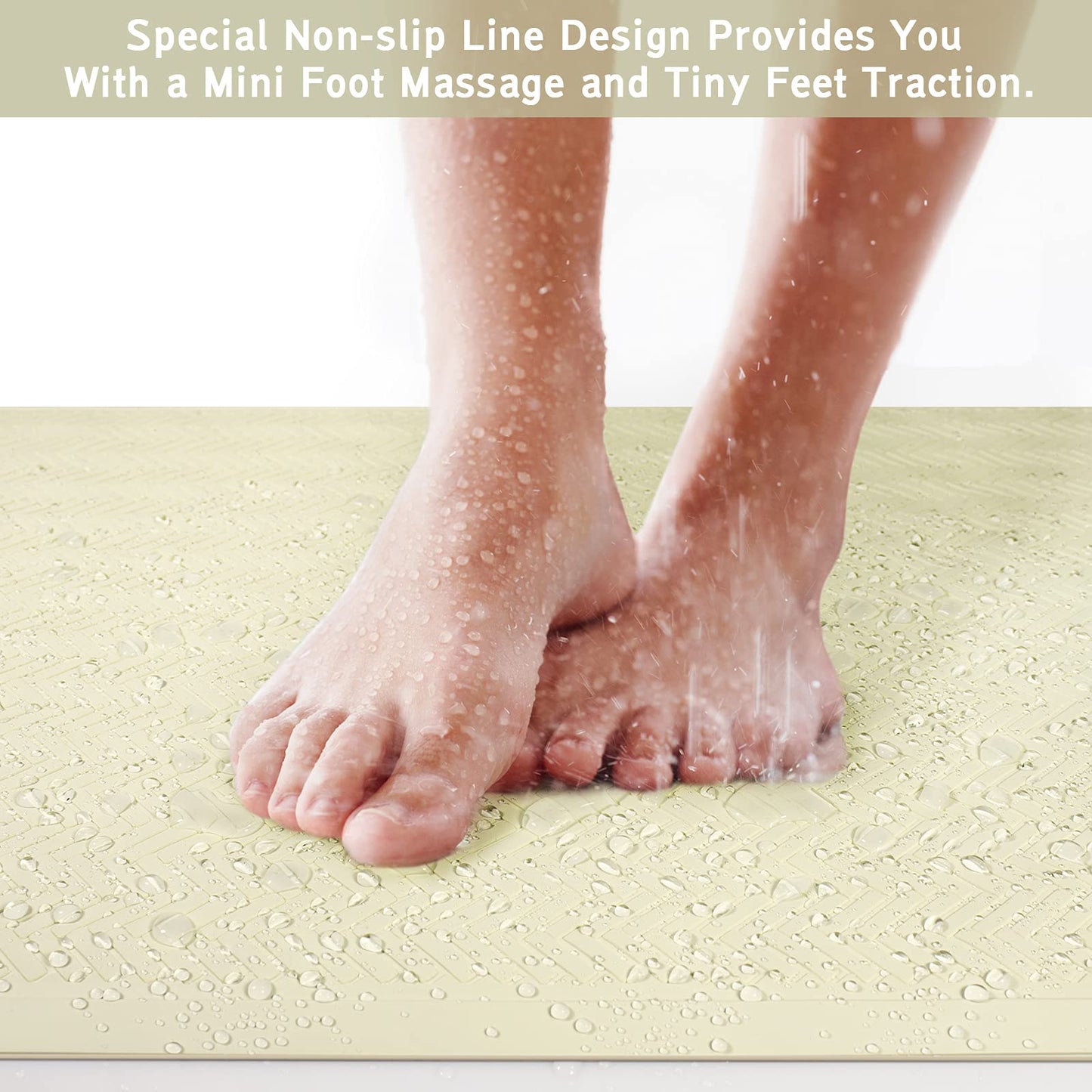 Anti-Slip Rubber Baby Bath Mat - Strong Suction Cups (Grey)
