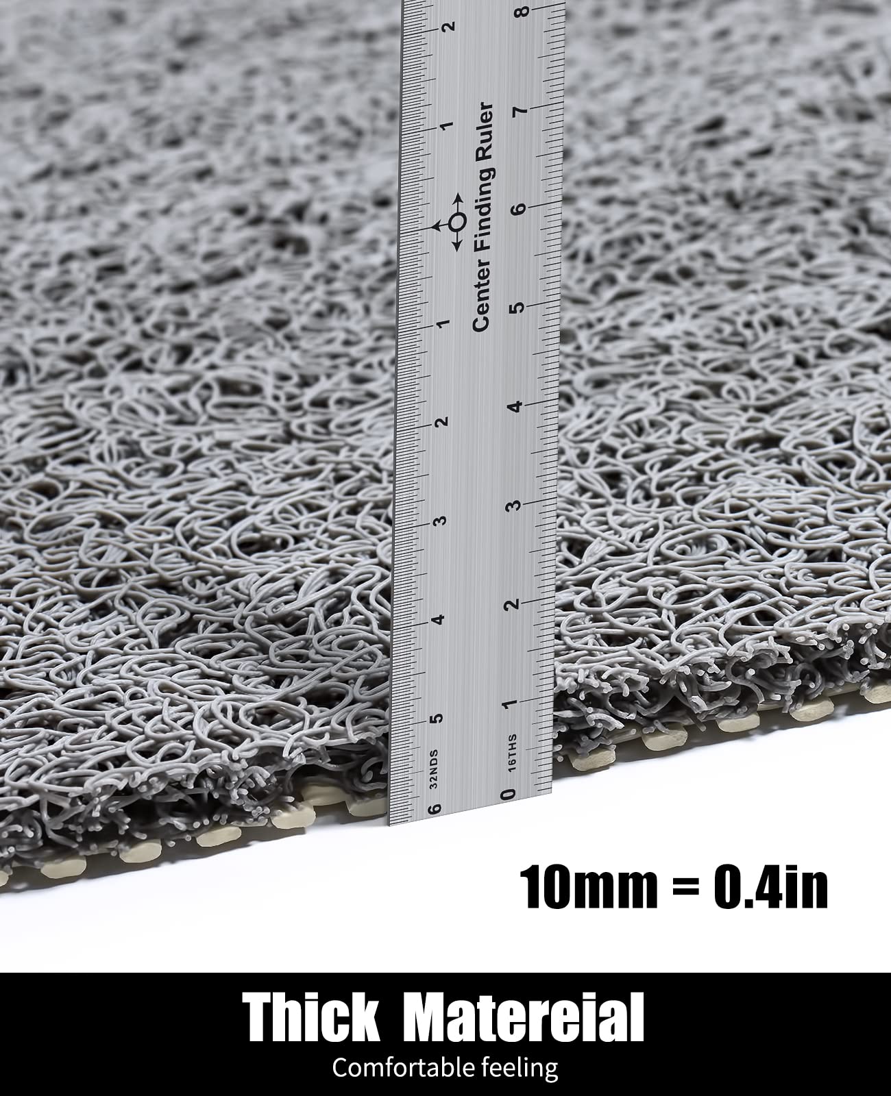 Soft Textured Non-Slip Shower Mat for Wet Areas - Grey
