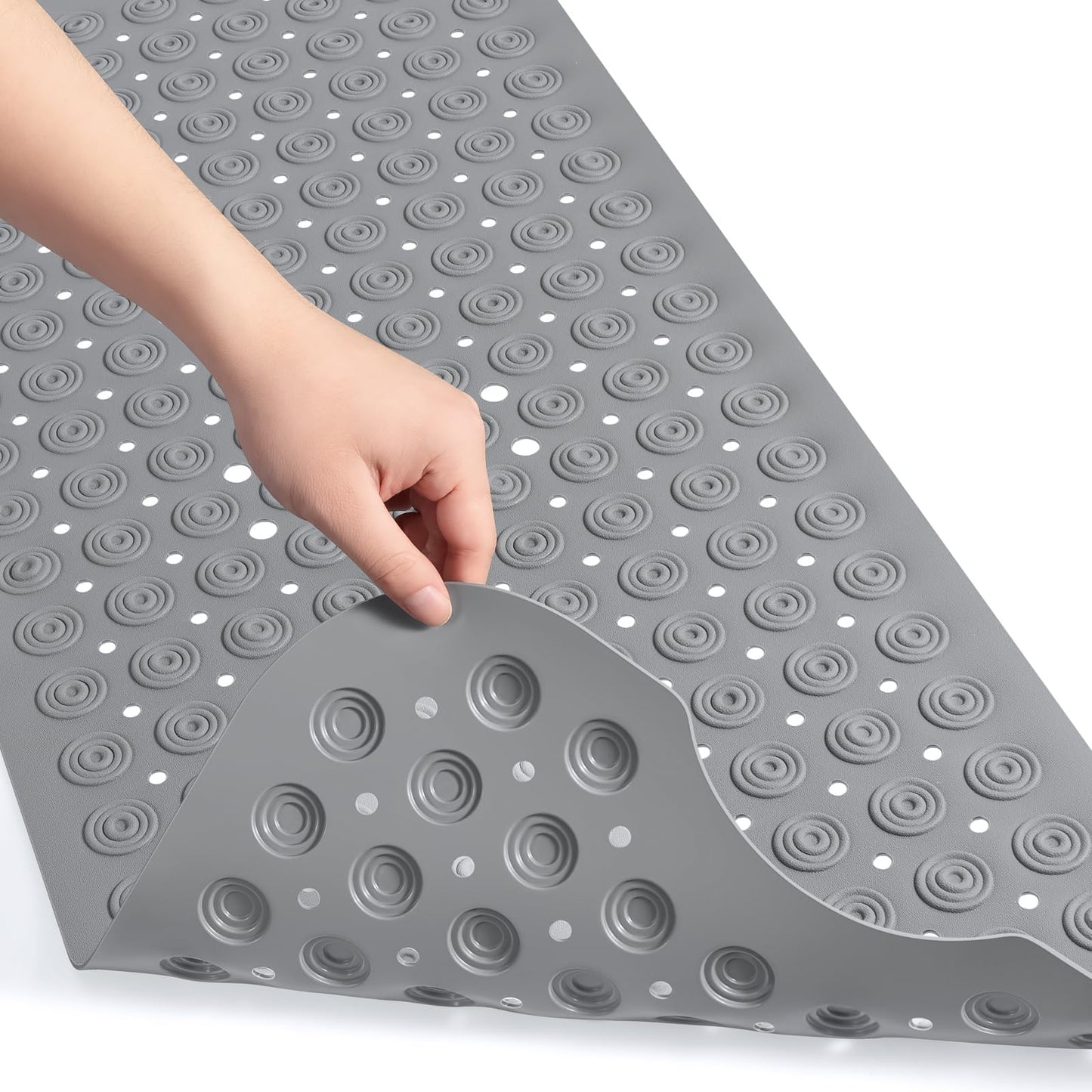 White Non Slip Bath Tub Mat with Suction Cups