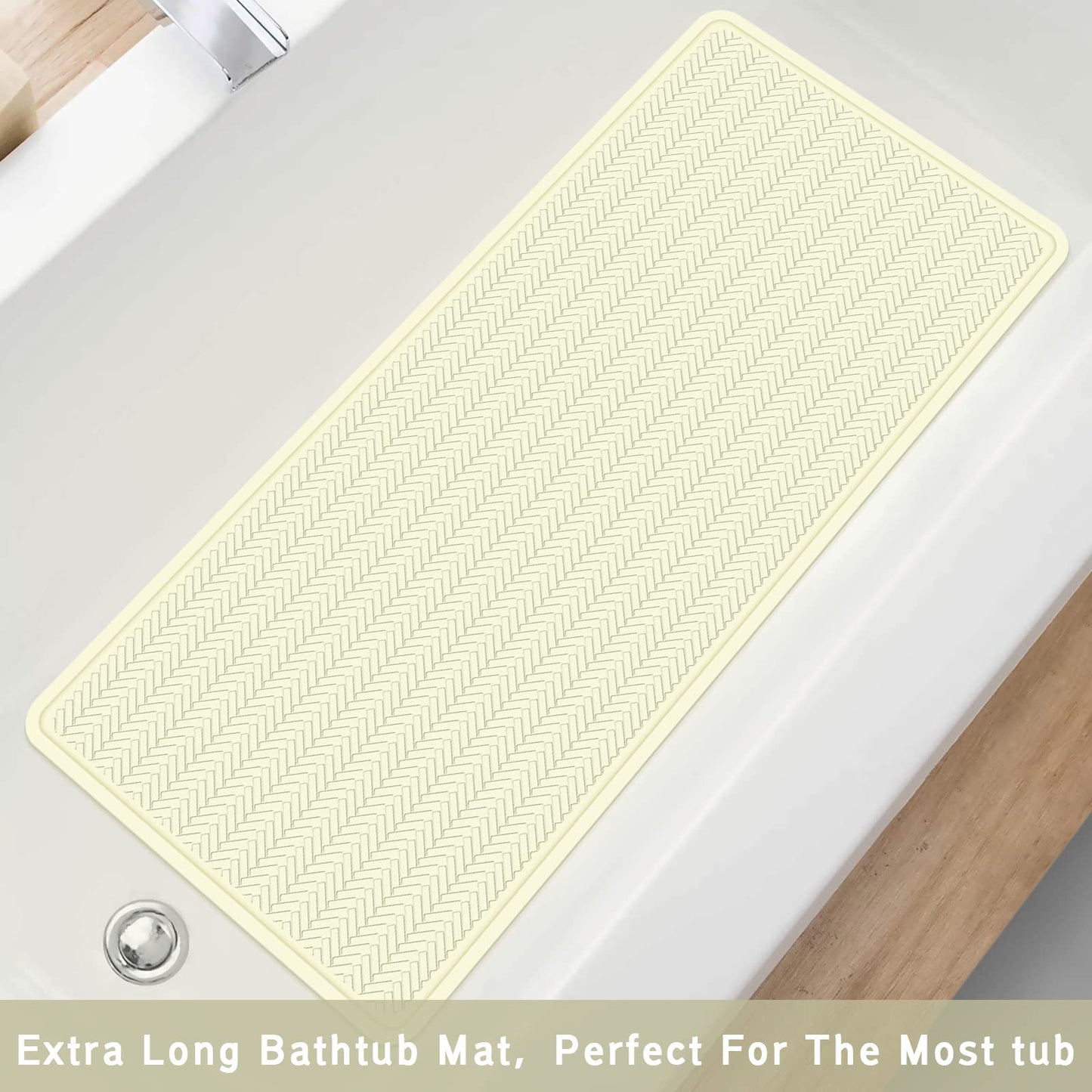 Anti-Slip Rubber Baby Bath Mat - Strong Suction Cups (Grey)