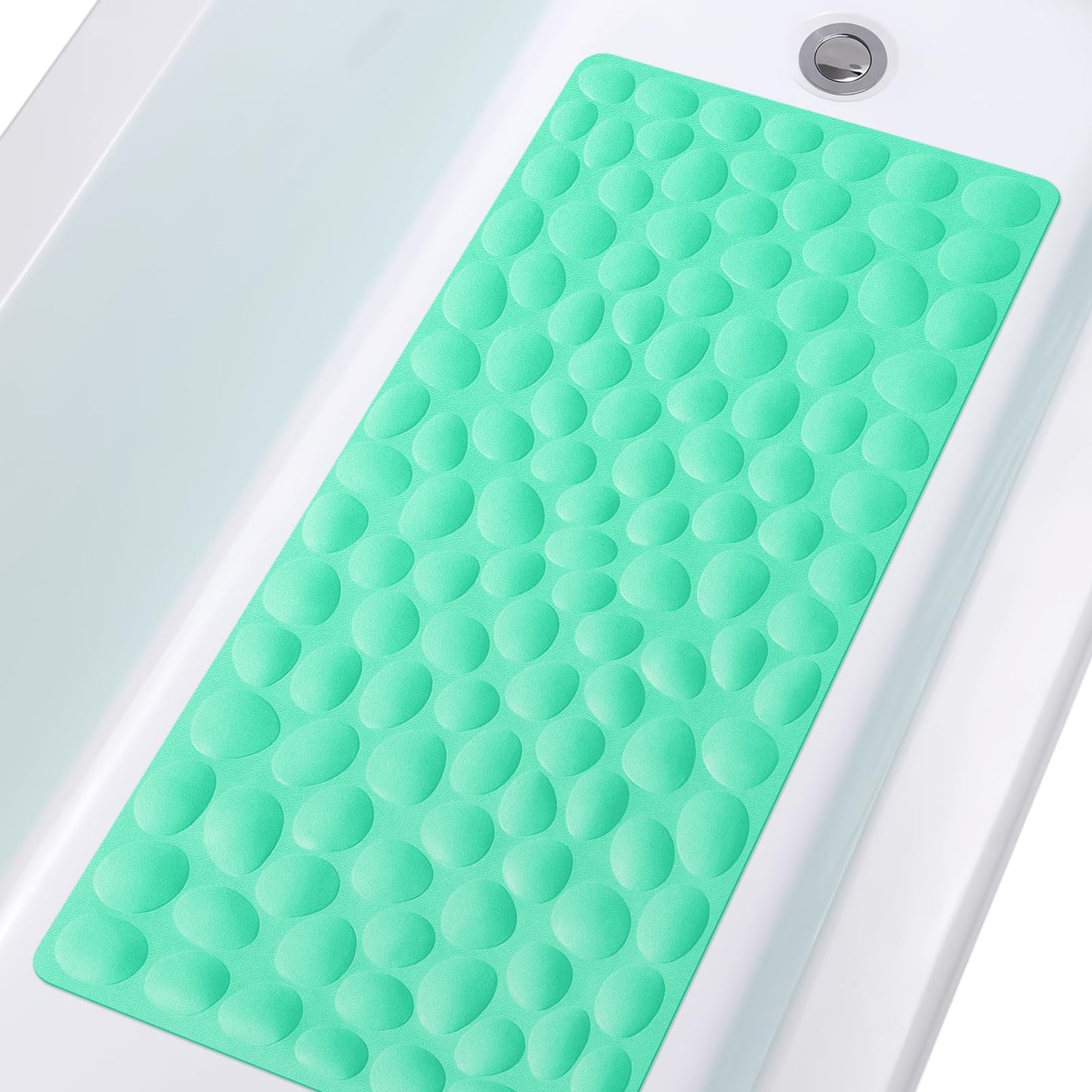 Soft Rubber Non-Slip Bath Mat with Suction Cups - Grey
