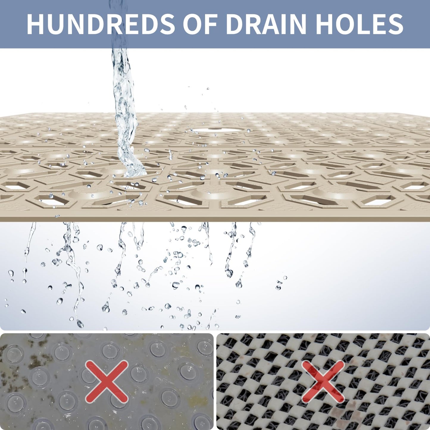 Extra Large Anti-Slip Shower Mat for Safety and Comfort