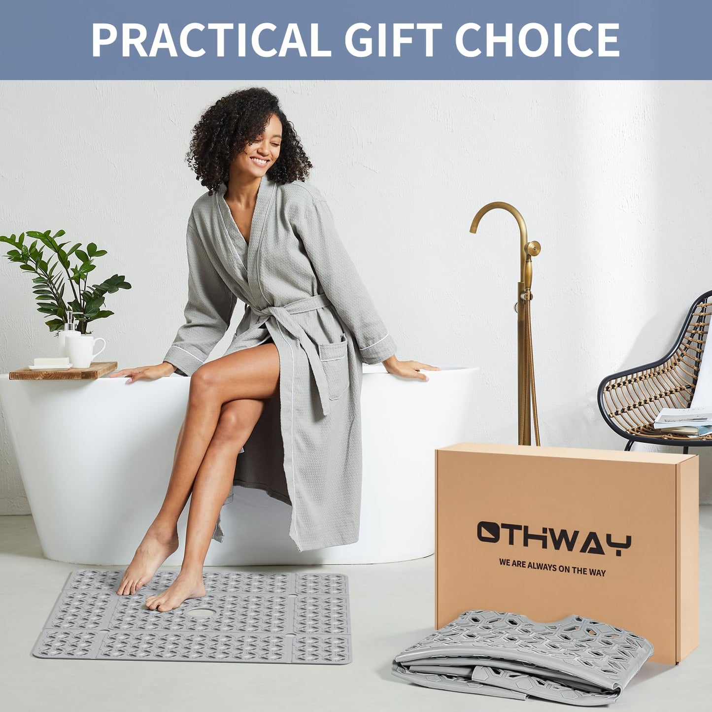Extra Large Anti-Slip Shower Mat for Safety and Comfort
