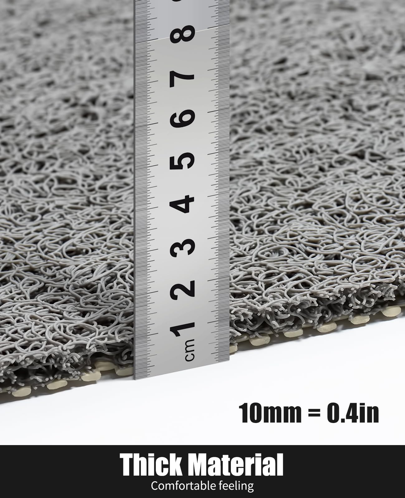 Soft Textured Non-Slip Shower Mat for Wet Areas - Grey