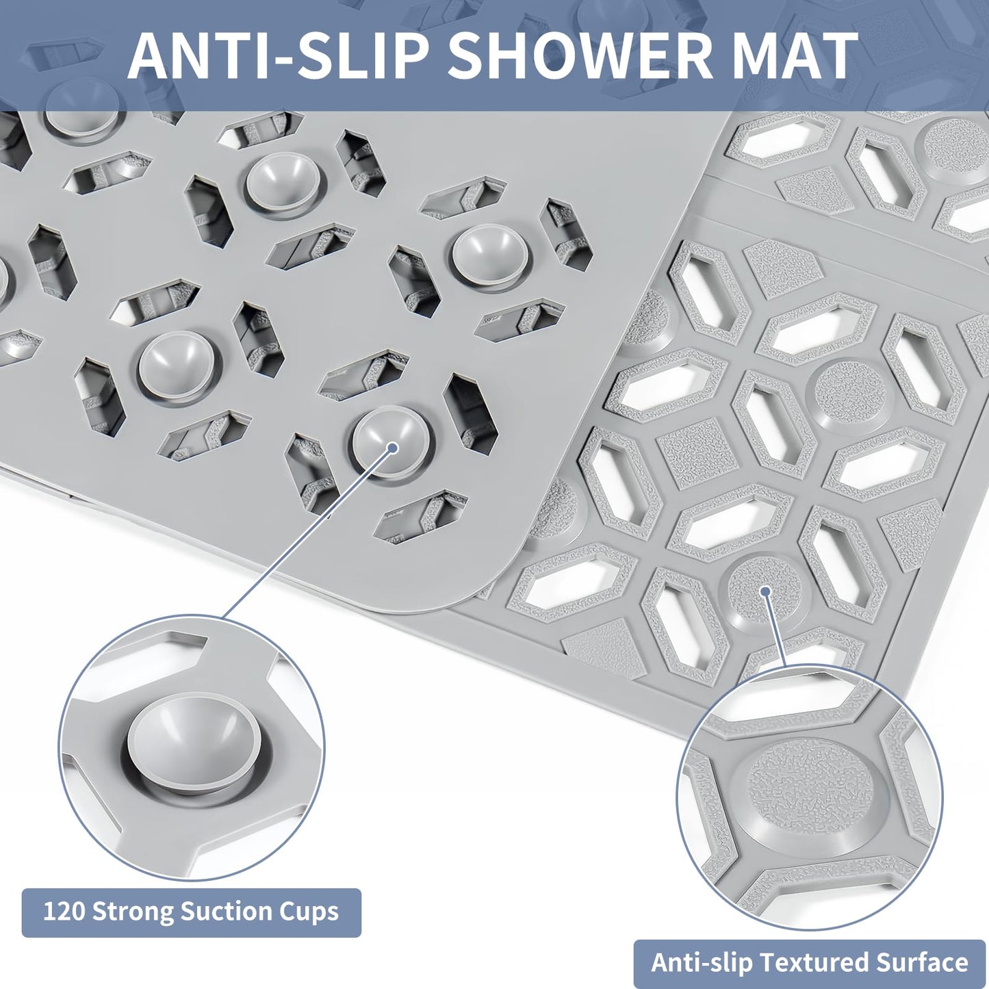 Extra Large Anti-Slip Shower Mat for Safety and Comfort