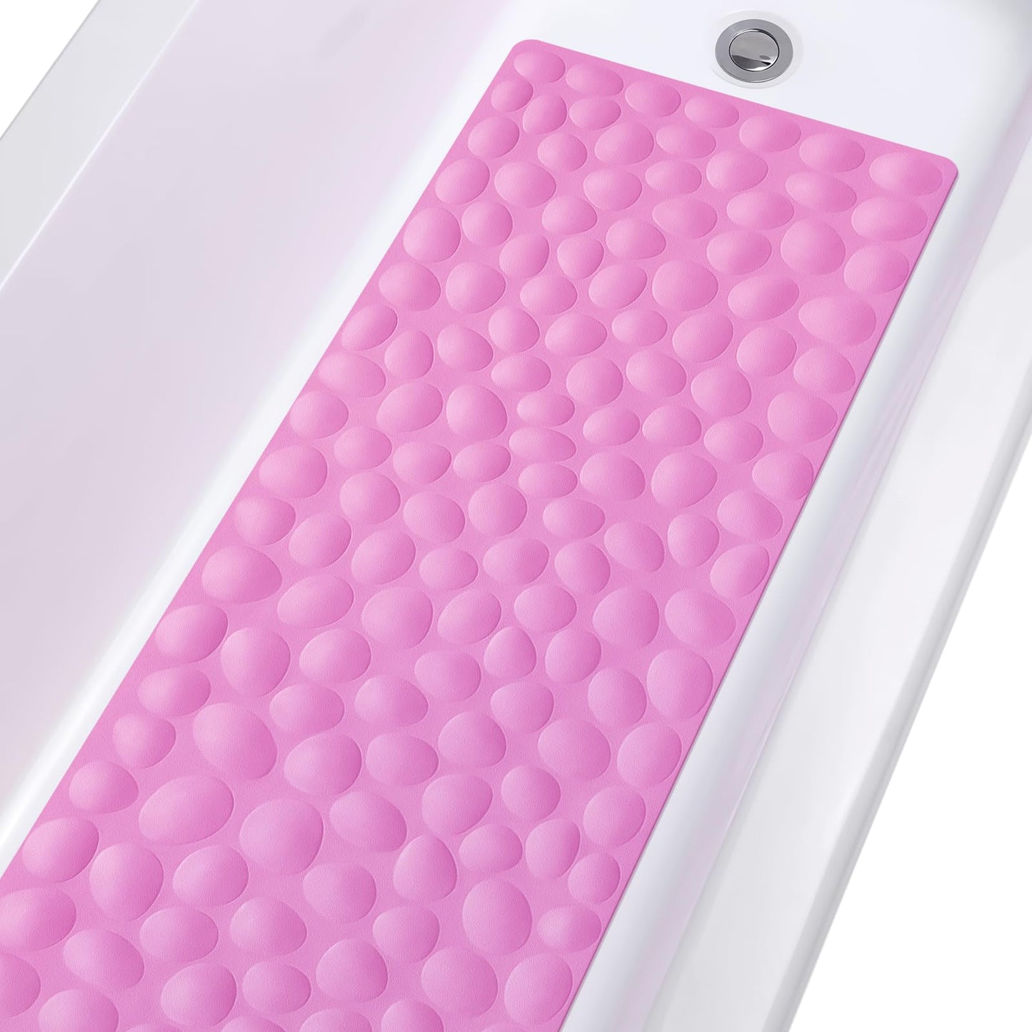 Soft Rubber Non-Slip Bath Mat with Suction Cups - Grey