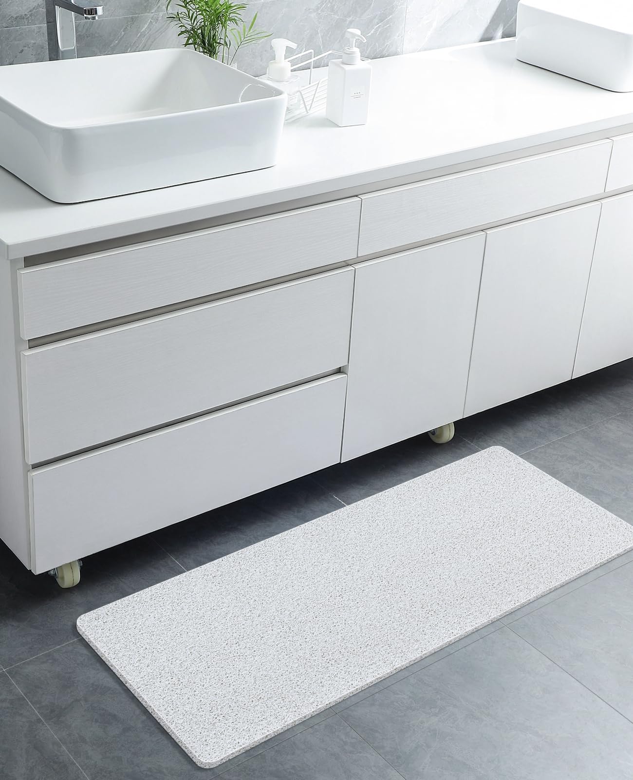 Soft Textured Non-Slip Shower Mat for Wet Areas - Grey