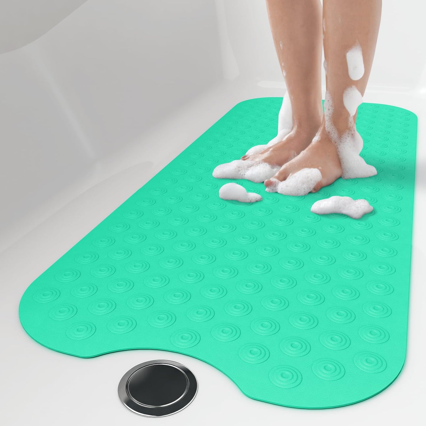 OTHWAY Bathtub Mat Non Slip, 39X16 inch Bath Mat for Tub, Machine Washable Bath Tub Mats with Reverse Suction Cups, Comfortable Rubber Bathtub Mat for Bathroom