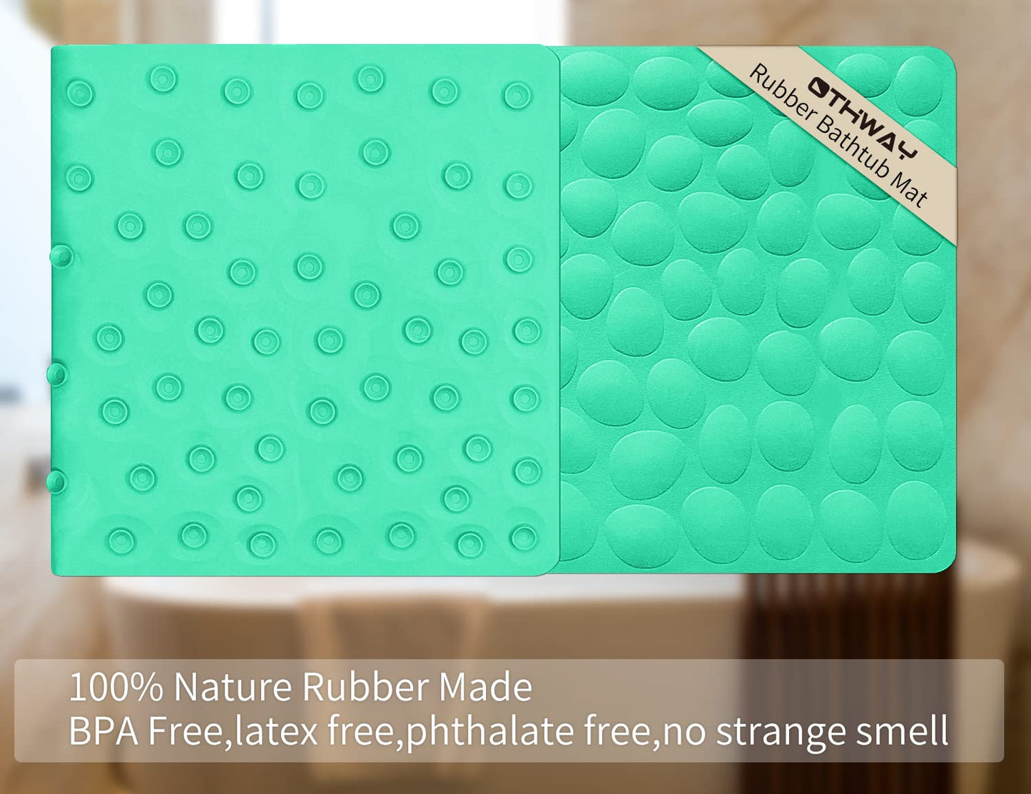 Soft Rubber Non-Slip Bath Mat with Suction Cups - Grey