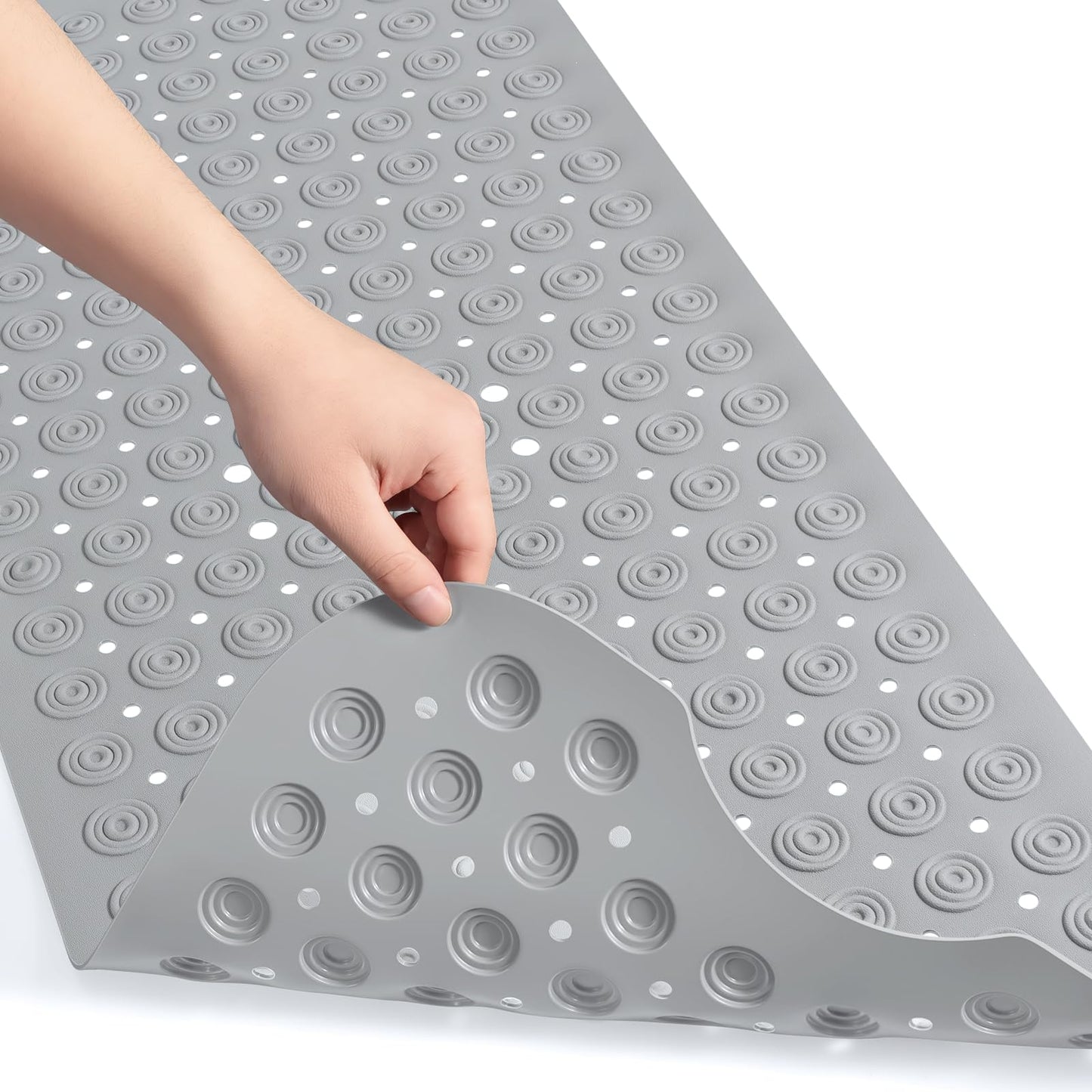 White Non Slip Bath Tub Mat with Suction Cups