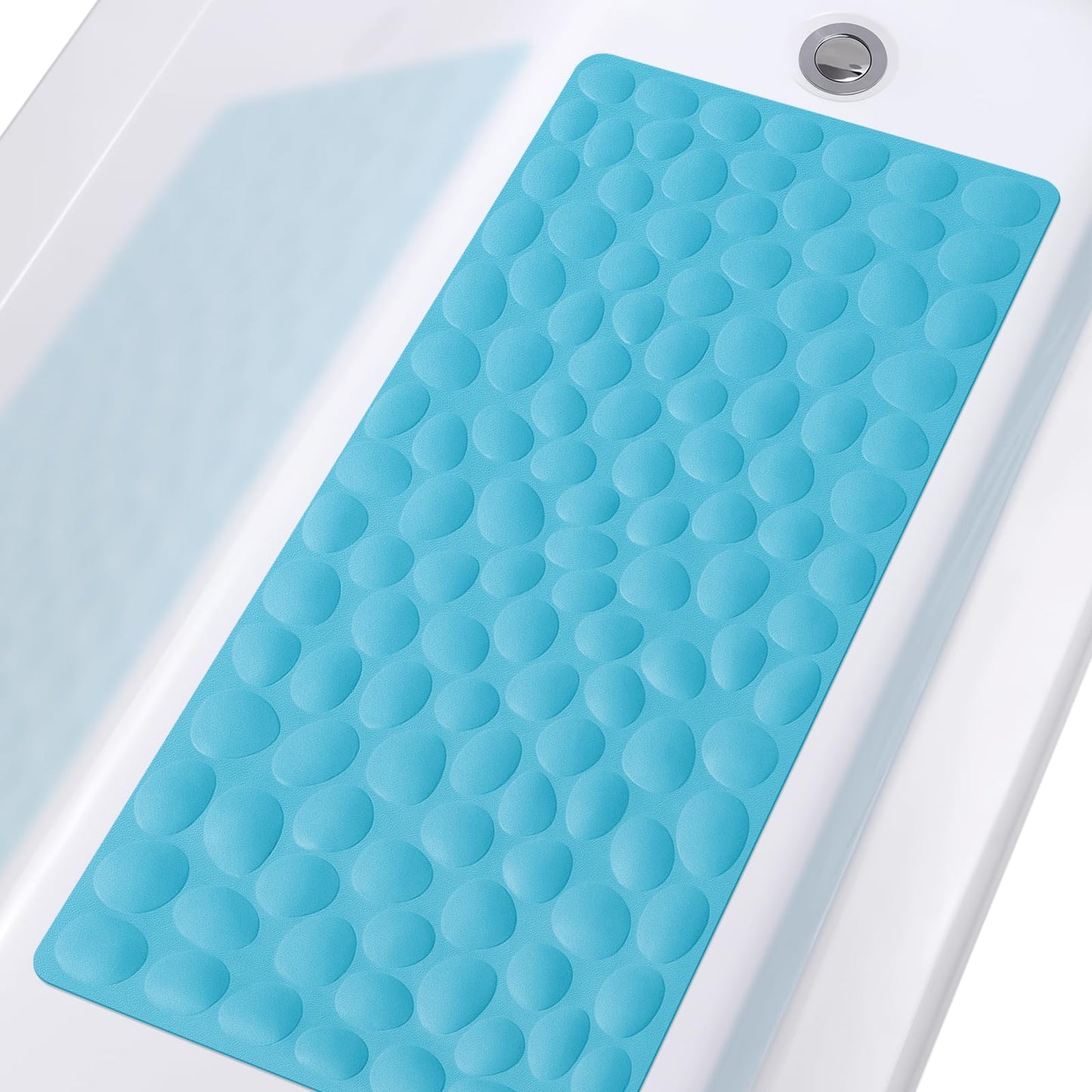 Soft Rubber Non-Slip Bath Mat with Suction Cups - Grey