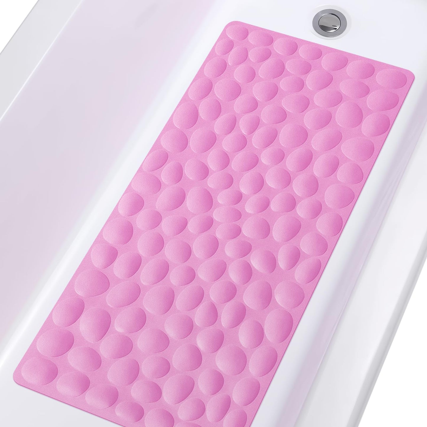 Soft Rubber Non-Slip Bath Mat with Suction Cups - Grey