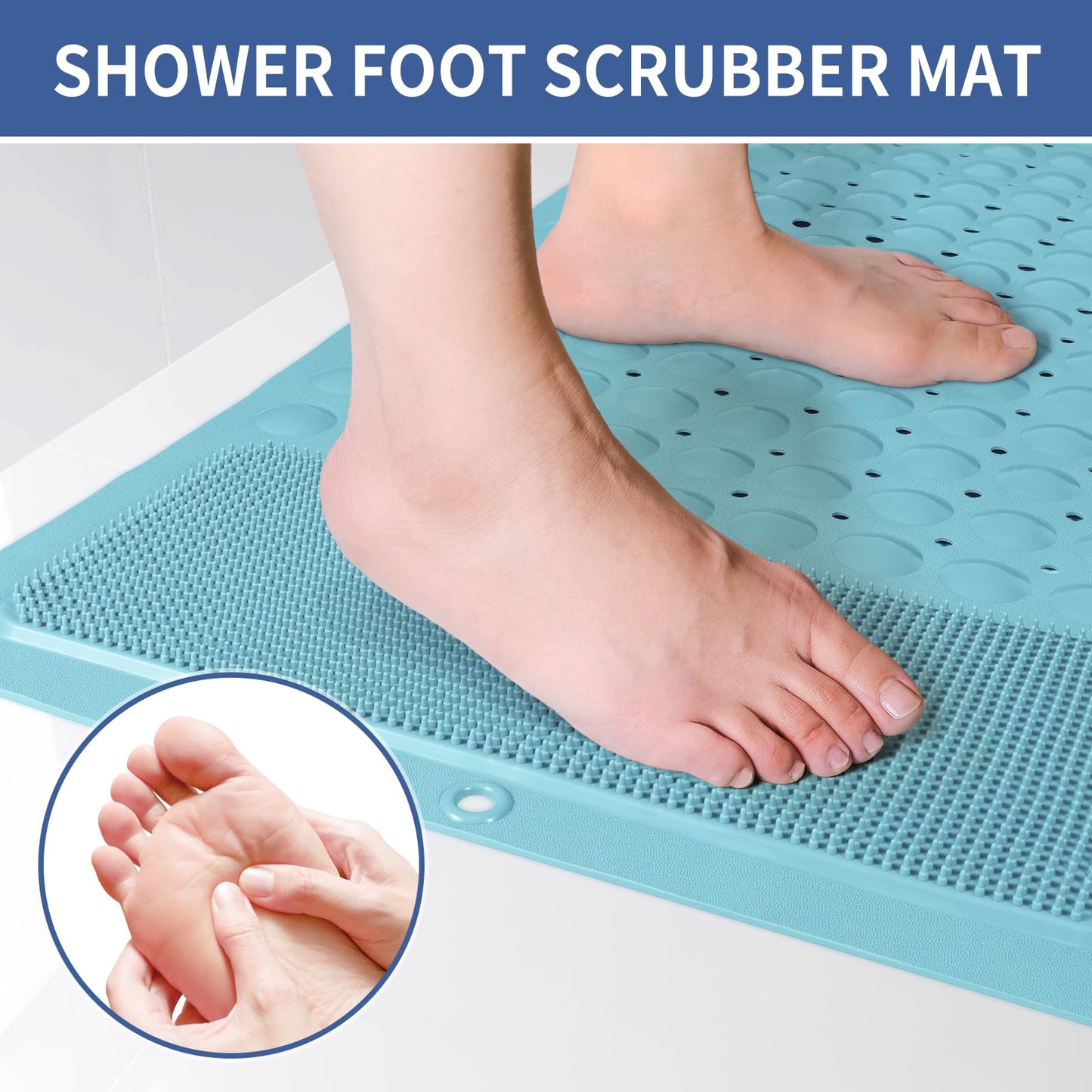 Extra Long Shower Foot Scrubber Mat for Tub