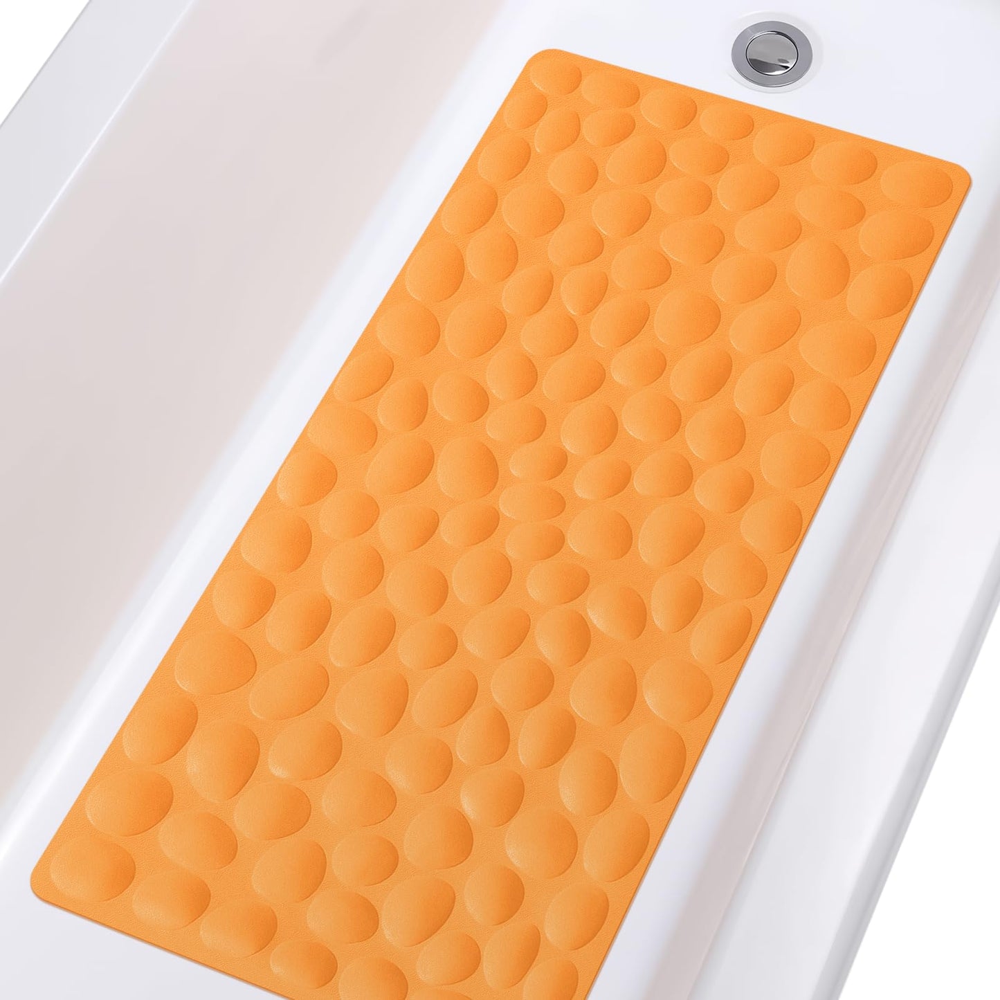 Soft Rubber Non-Slip Bath Mat with Suction Cups - Grey