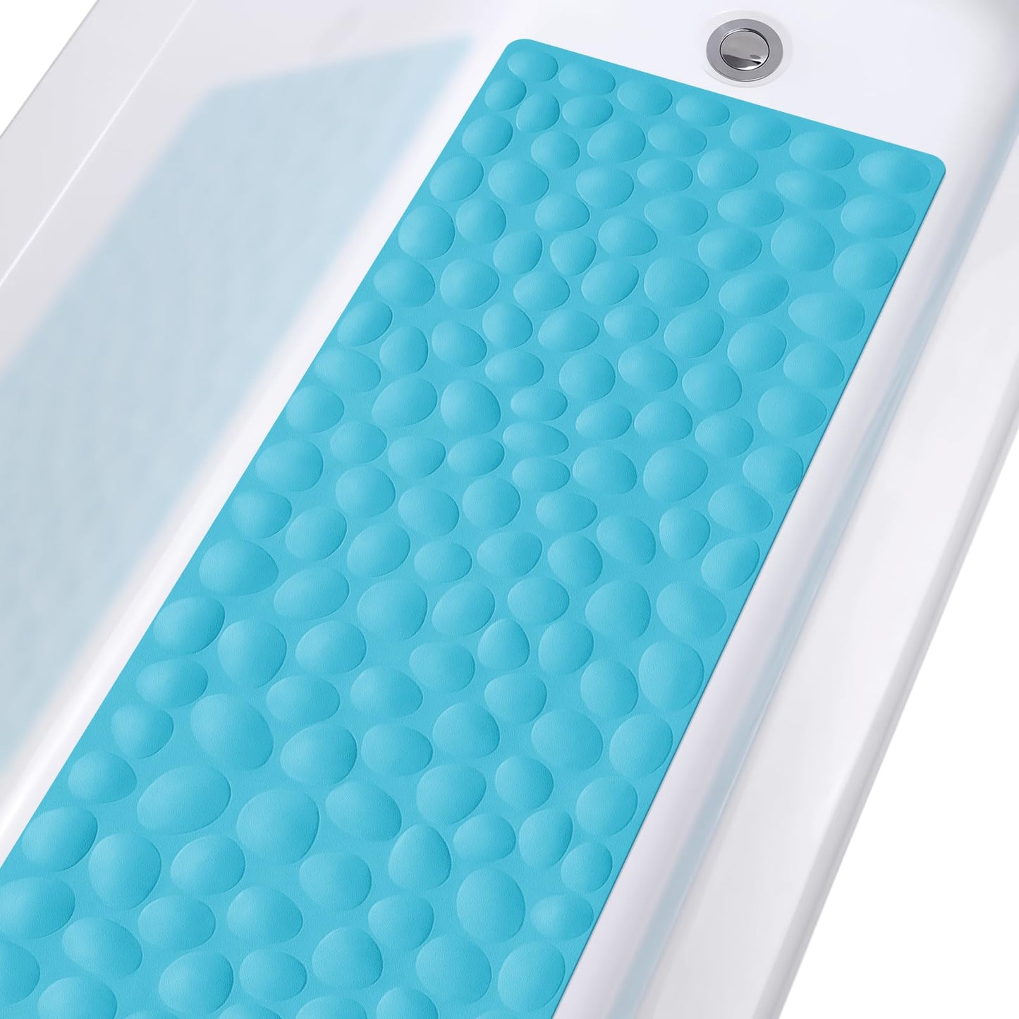 Soft Rubber Non-Slip Bath Mat with Suction Cups - Grey