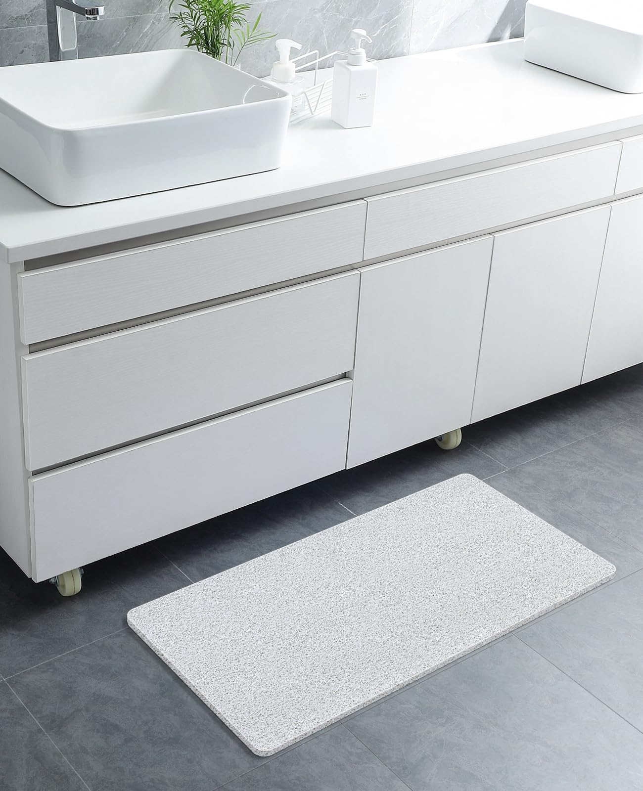 Soft Textured Non-Slip Shower Mat for Wet Areas - Grey