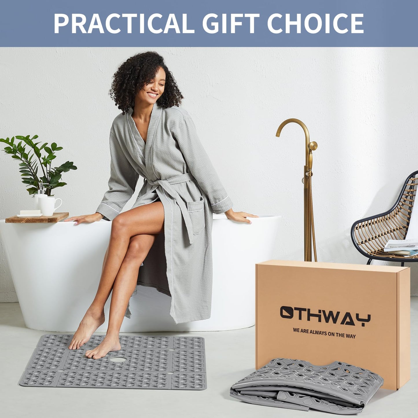Extra Large Anti-Slip Shower Mat for Safety and Comfort