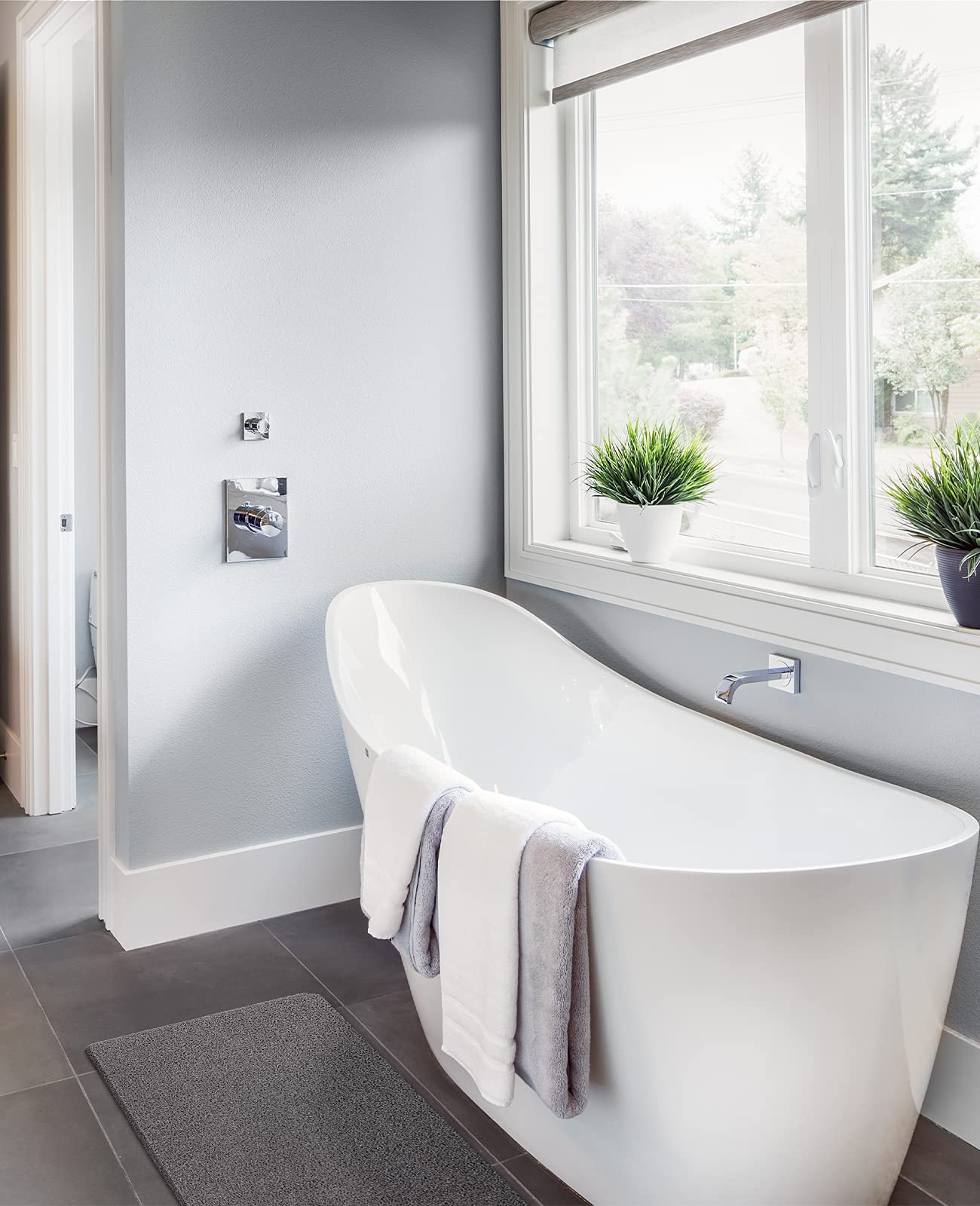 Soft Textured Non-Slip Shower Mat for Wet Areas - Grey