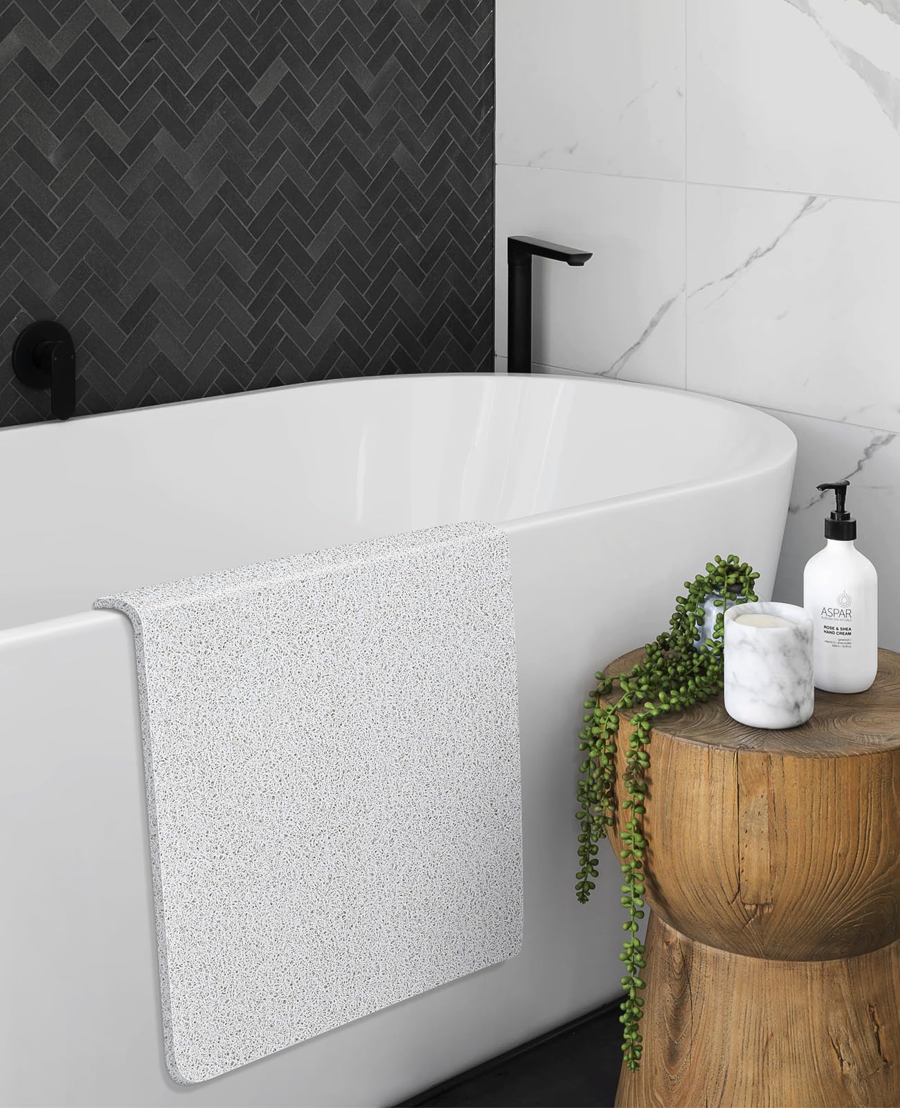 Soft Textured Non-Slip Shower Mat for Wet Areas - Grey