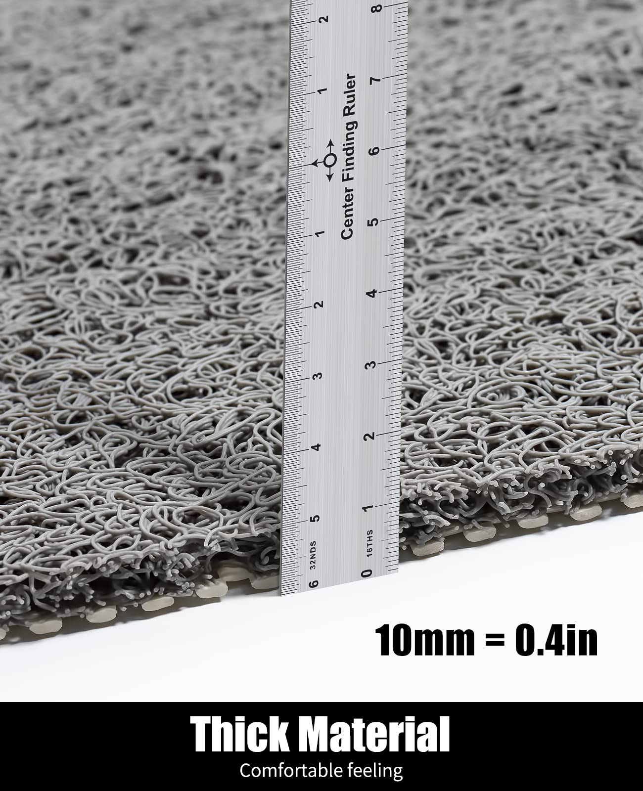 Soft Textured Non-Slip Shower Mat for Wet Areas - Grey