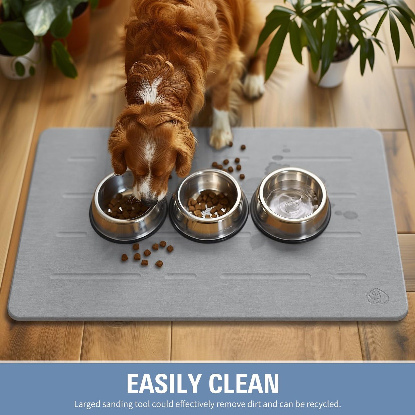 Large Stone Bath Mat - Quick Drying Absorbent Non-Slip Diatomite Mat