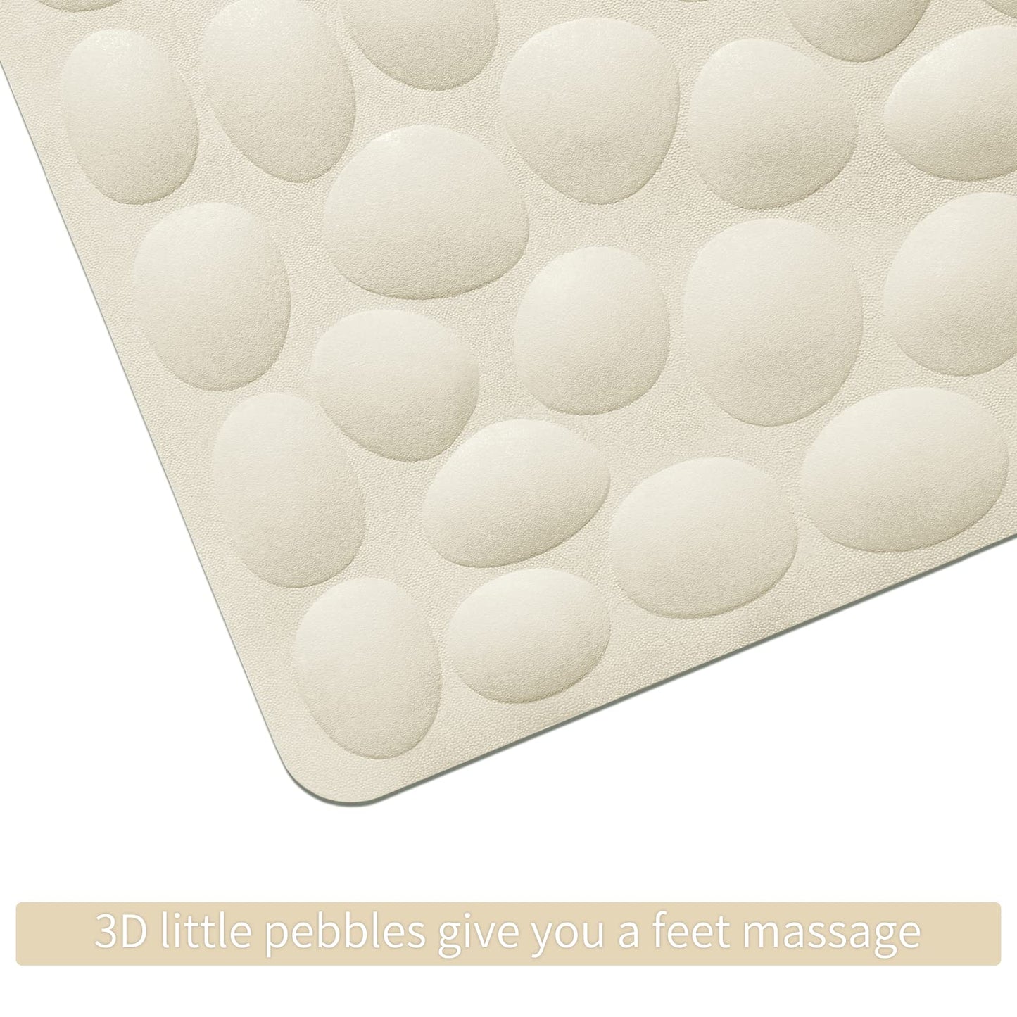 Soft Rubber Non-Slip Bath Mat with Suction Cups - Grey