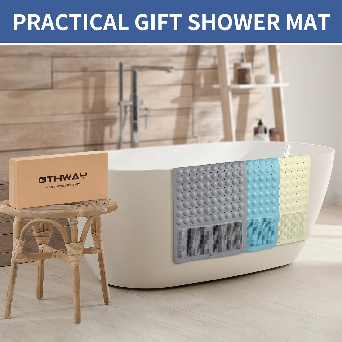 Extra Long Shower Foot Scrubber Mat for Tub