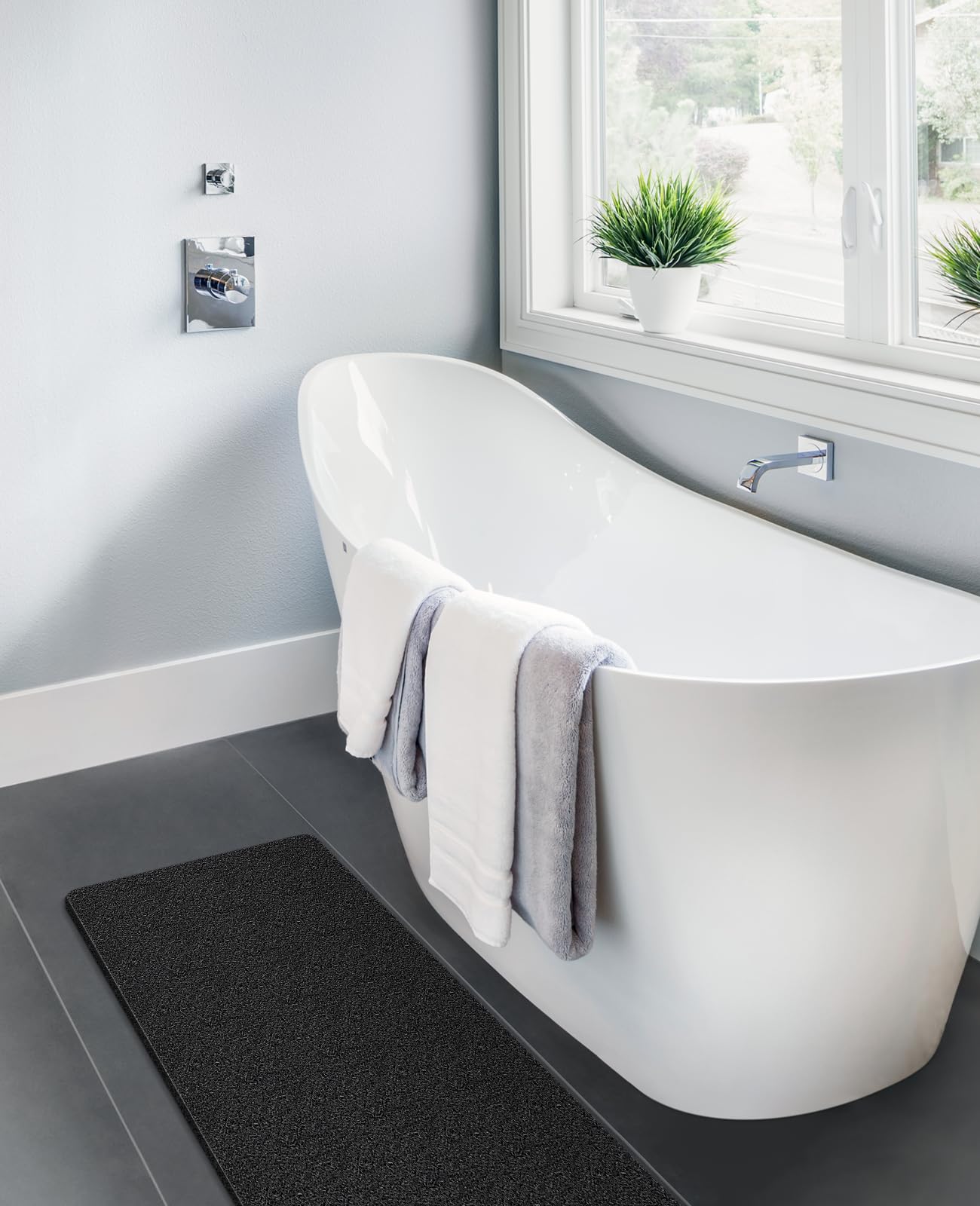 Soft Textured Non-Slip Shower Mat for Wet Areas - Grey