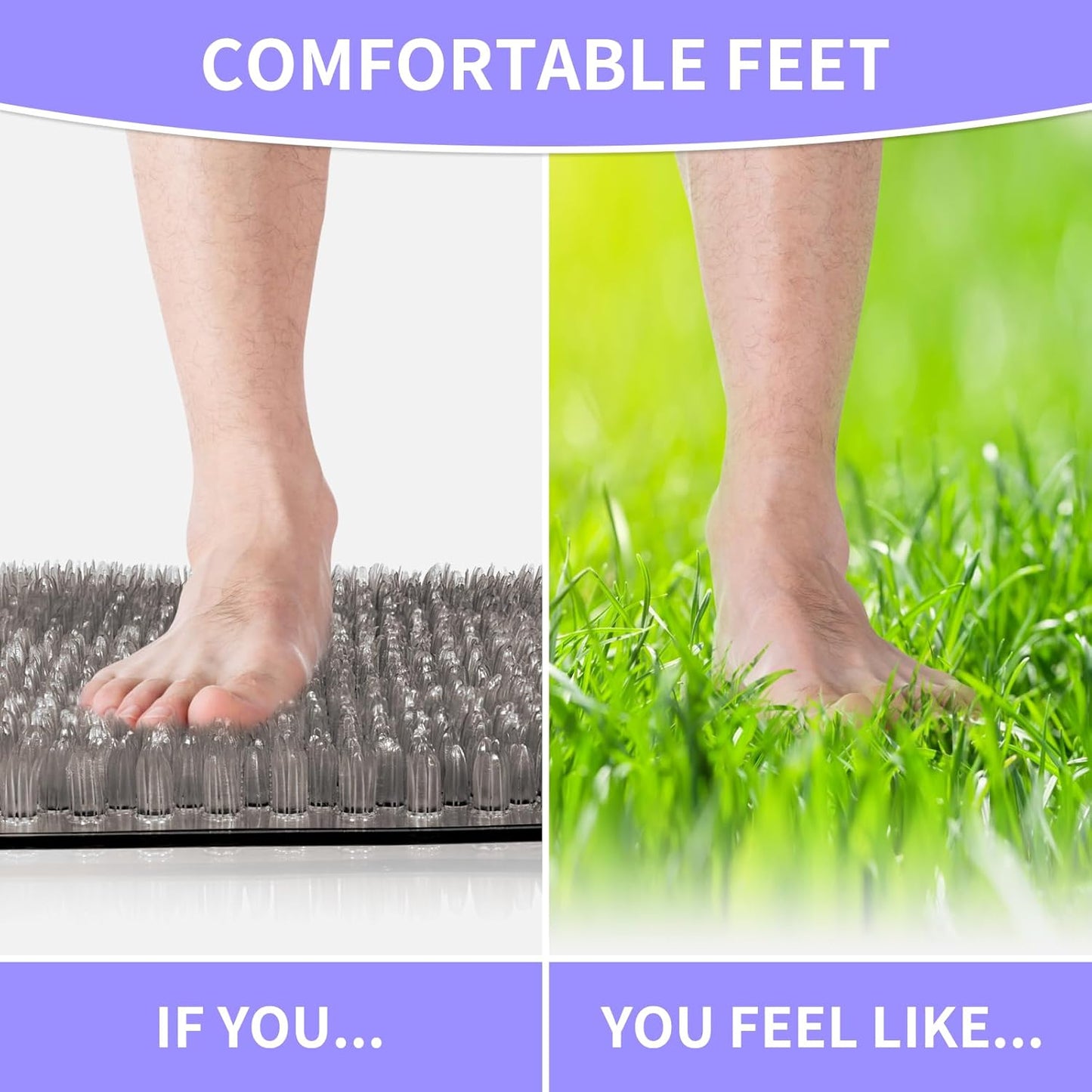 Yolife Shower Foot Scrubber Mat,Anti-Slip Bath Mat with Scrub Bristles & Strong Suction Cups to Soothe Achy Feet