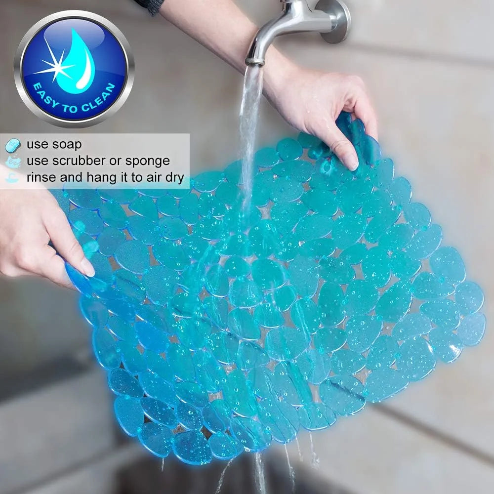 Bligli Non-Slip PVC Sink Mats (2-pack) – Pebble Design Protector for Stainless Steel/Porcelain, Dish Drying & Kitchen Liner, 15.7"x11.8"