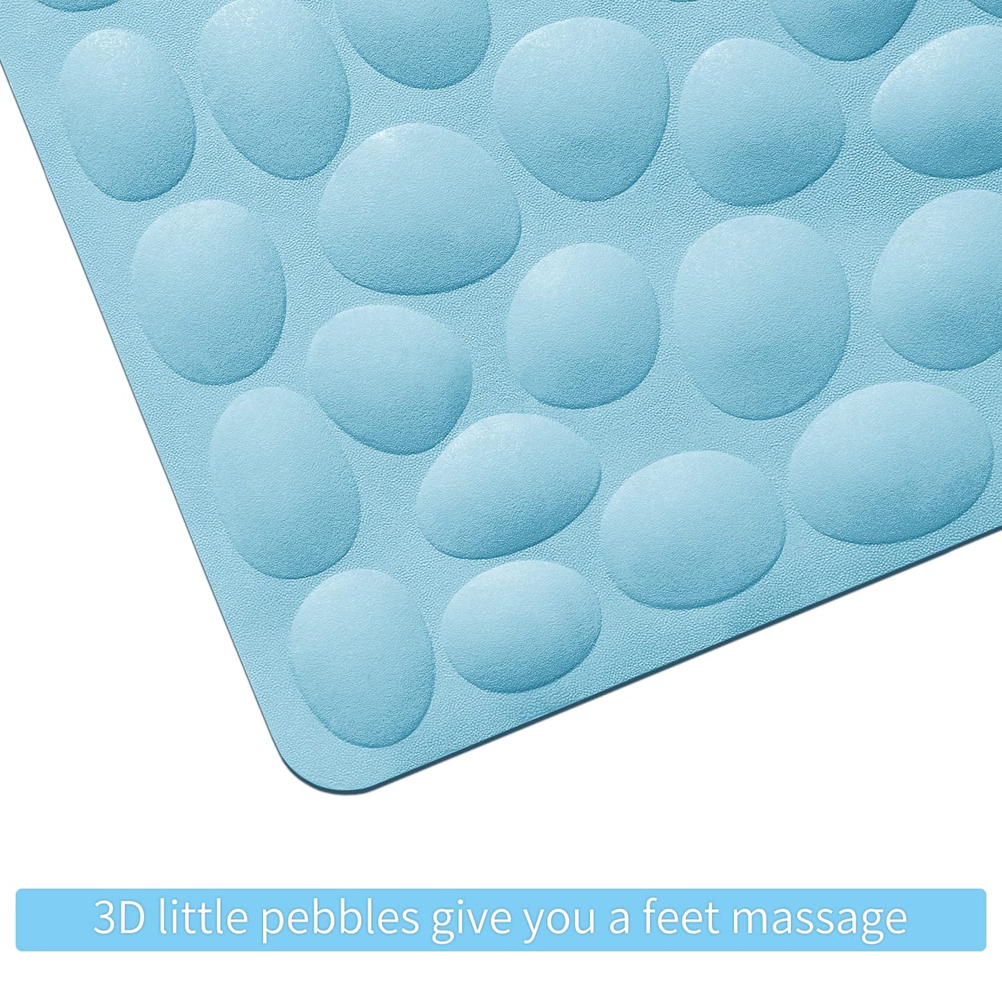 Soft Rubber Non-Slip Bath Mat with Suction Cups - Grey
