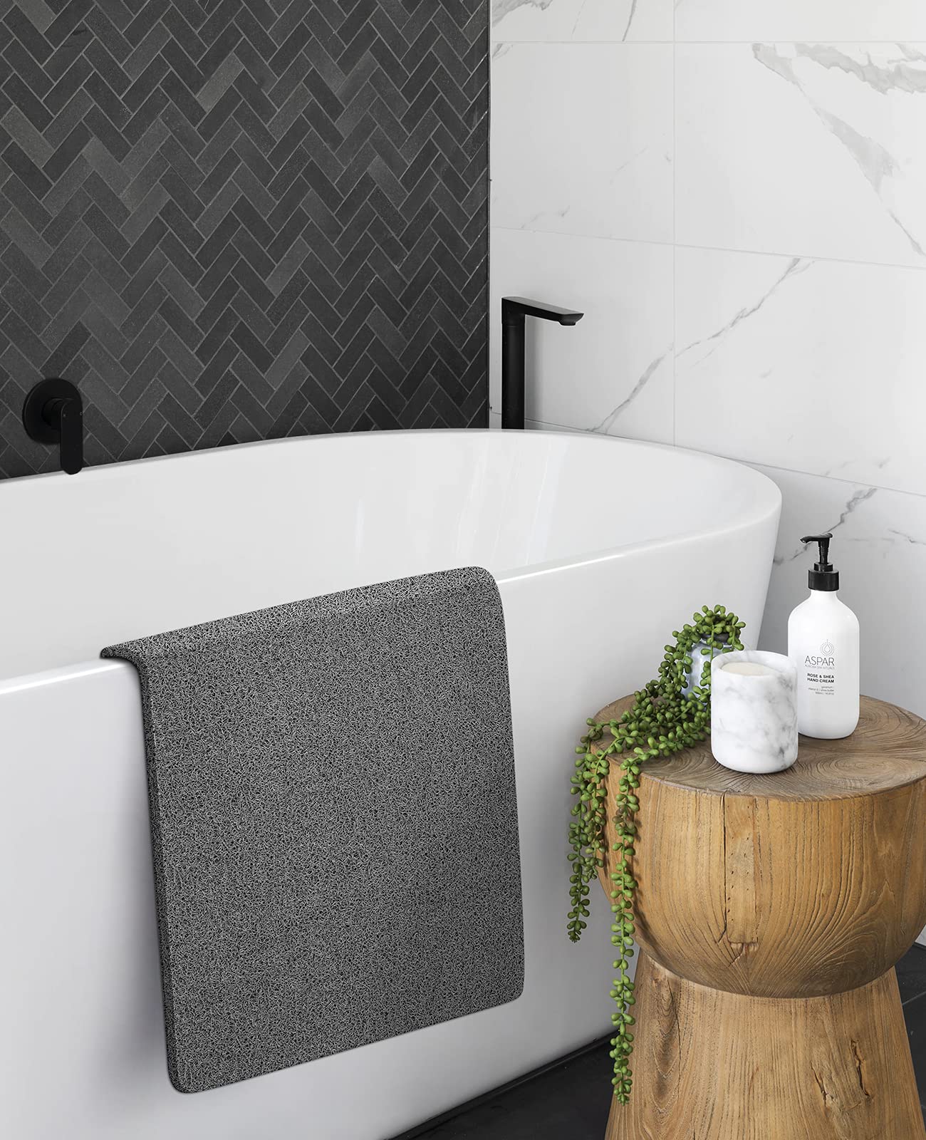 Soft Textured Non-Slip Shower Mat for Wet Areas - Grey