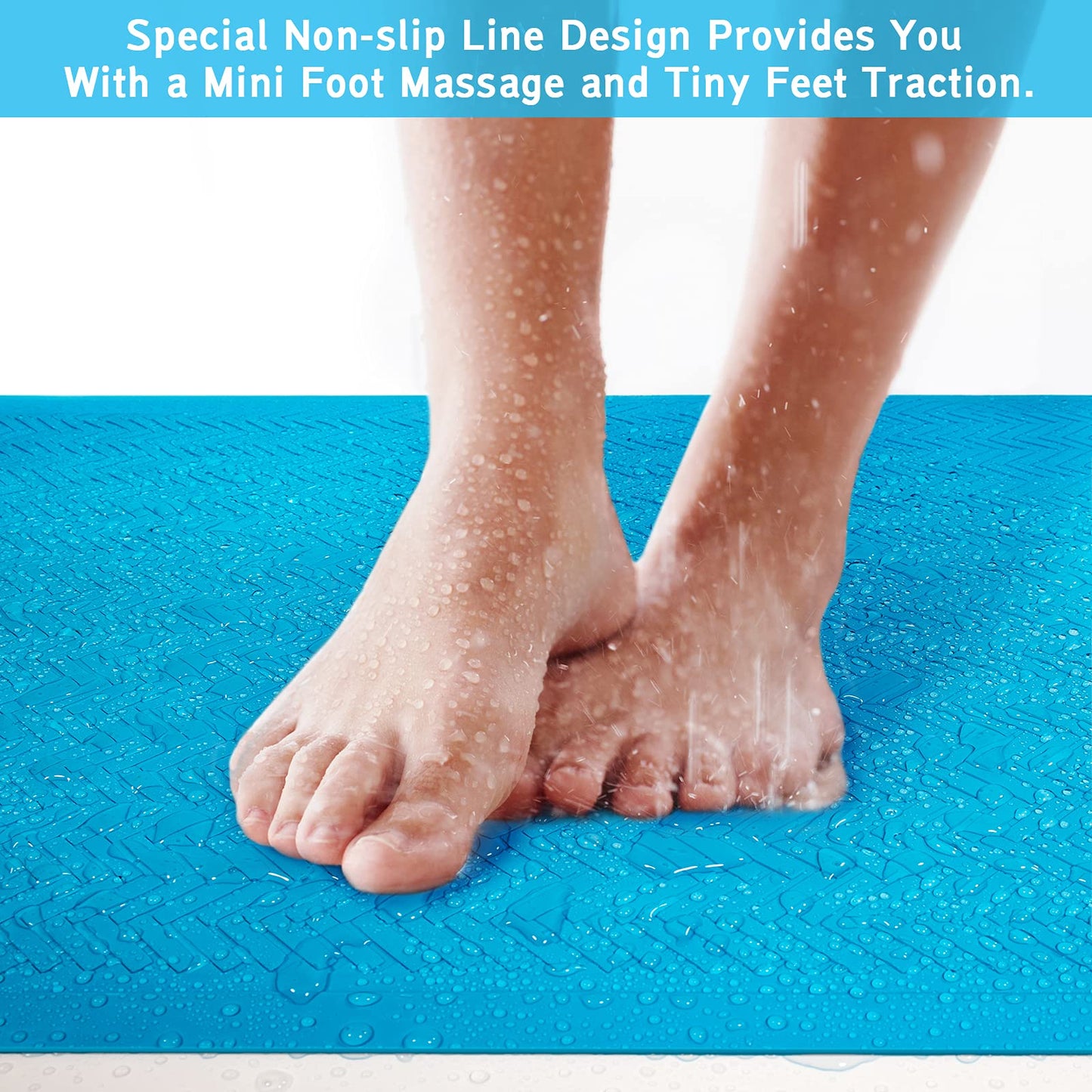 Anti-Slip Rubber Baby Bath Mat - Strong Suction Cups (Grey)