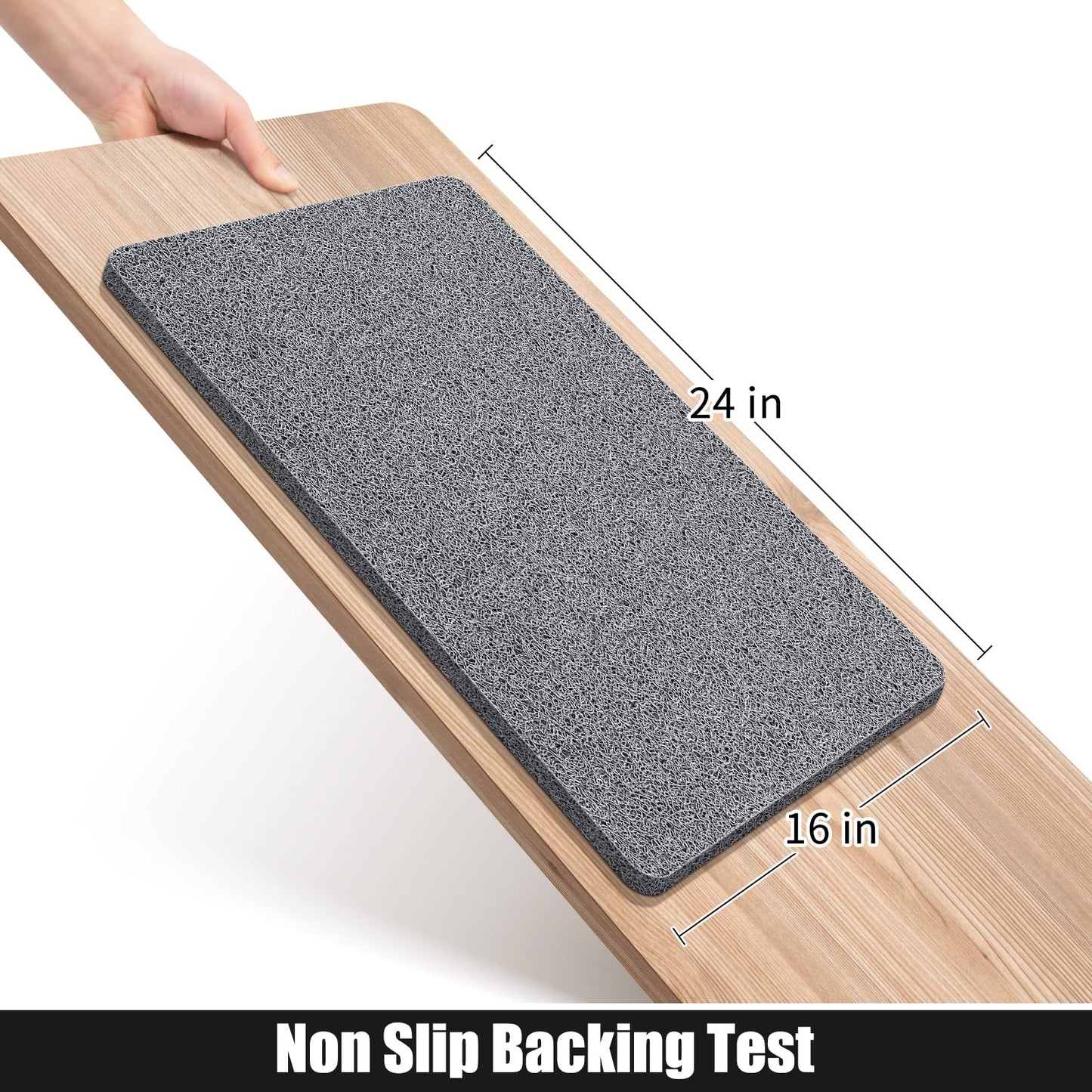 Soft Textured Non-Slip Shower Mat for Wet Areas - Grey