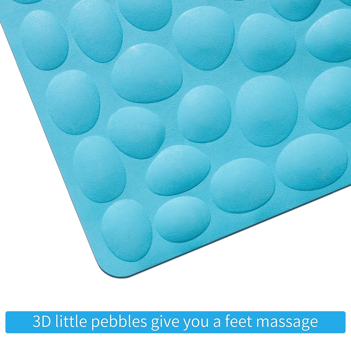 Soft Rubber Non-Slip Bath Mat with Suction Cups - Grey