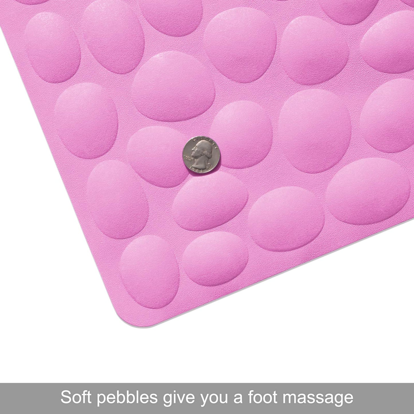 Soft Rubber Non-Slip Bath Mat with Suction Cups - Grey