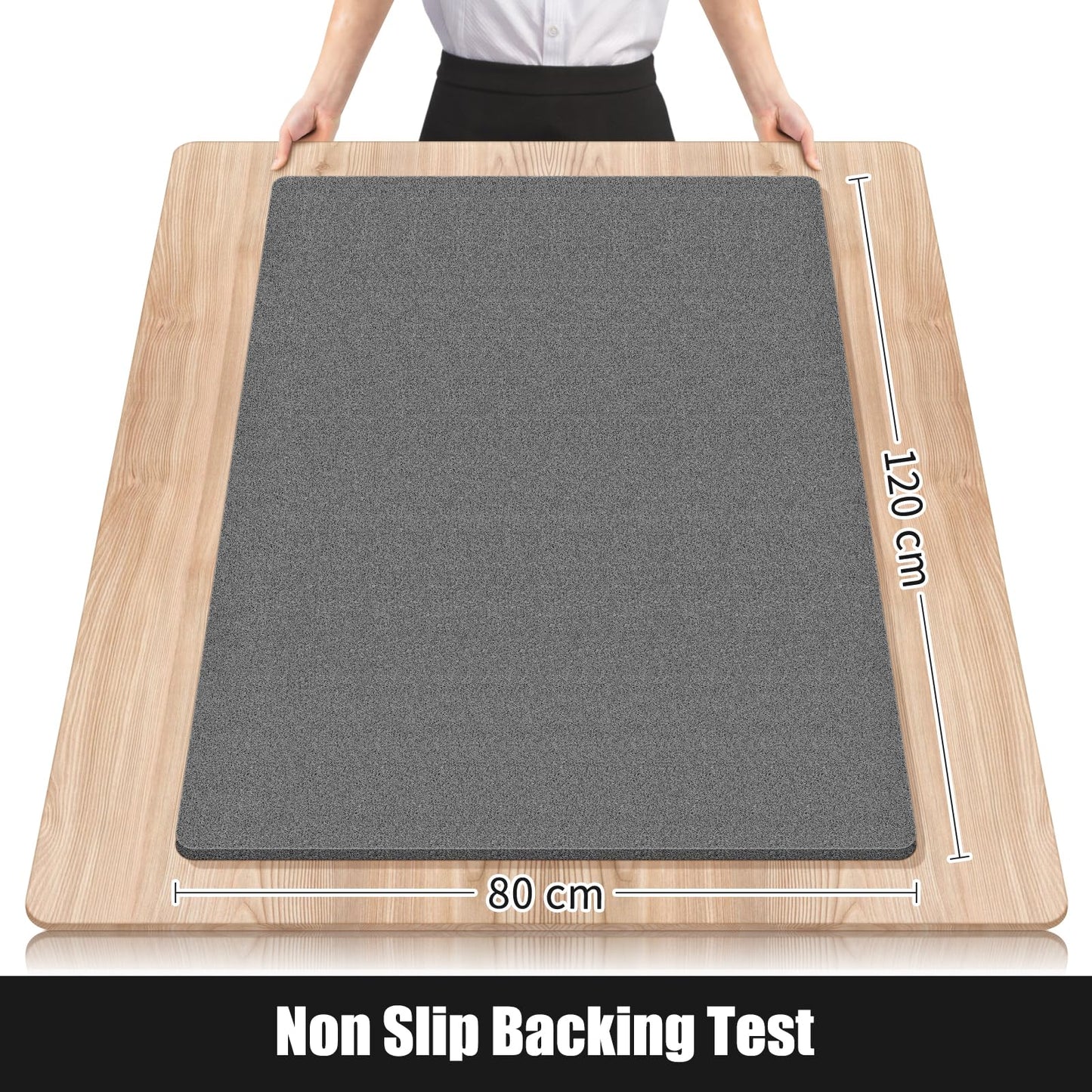 Soft Textured Non-Slip Shower Mat for Wet Areas - Grey