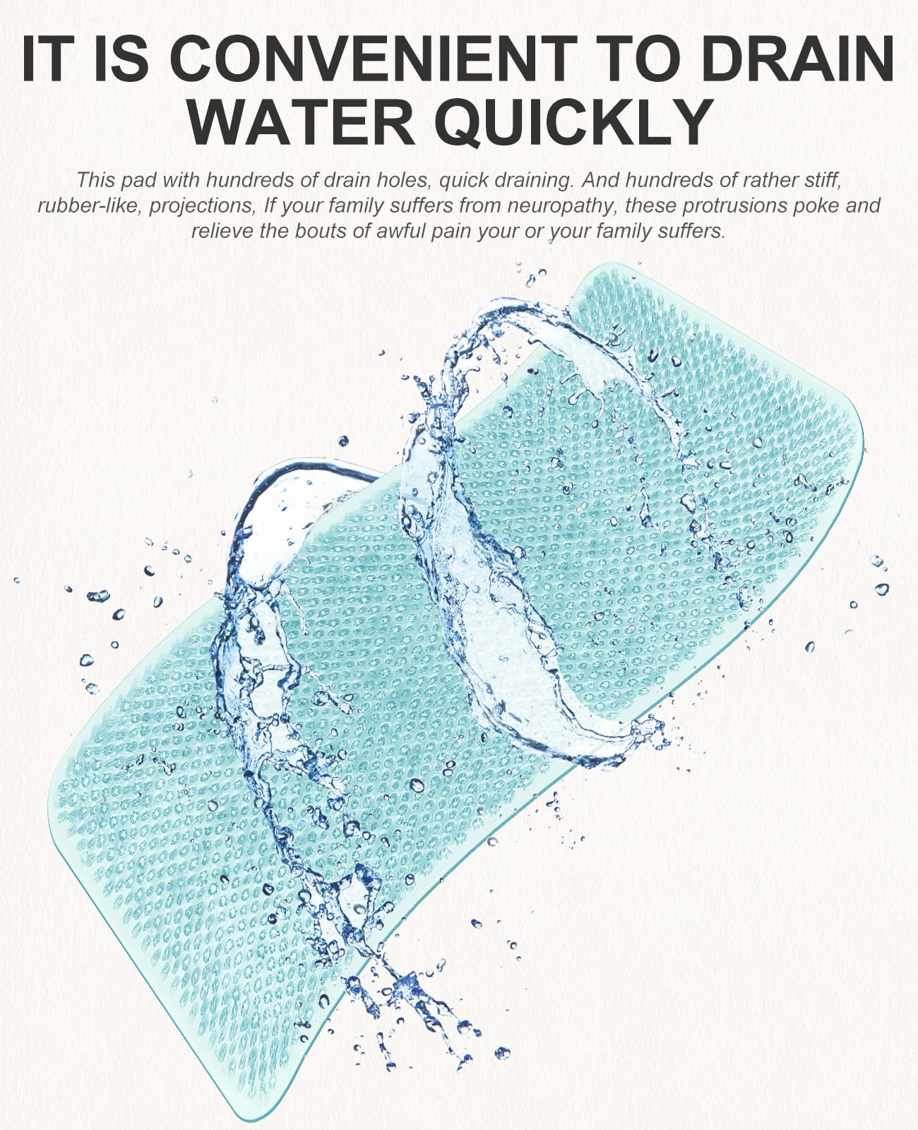 Anti-Fatigue Bath Mat with Soft Bristles
