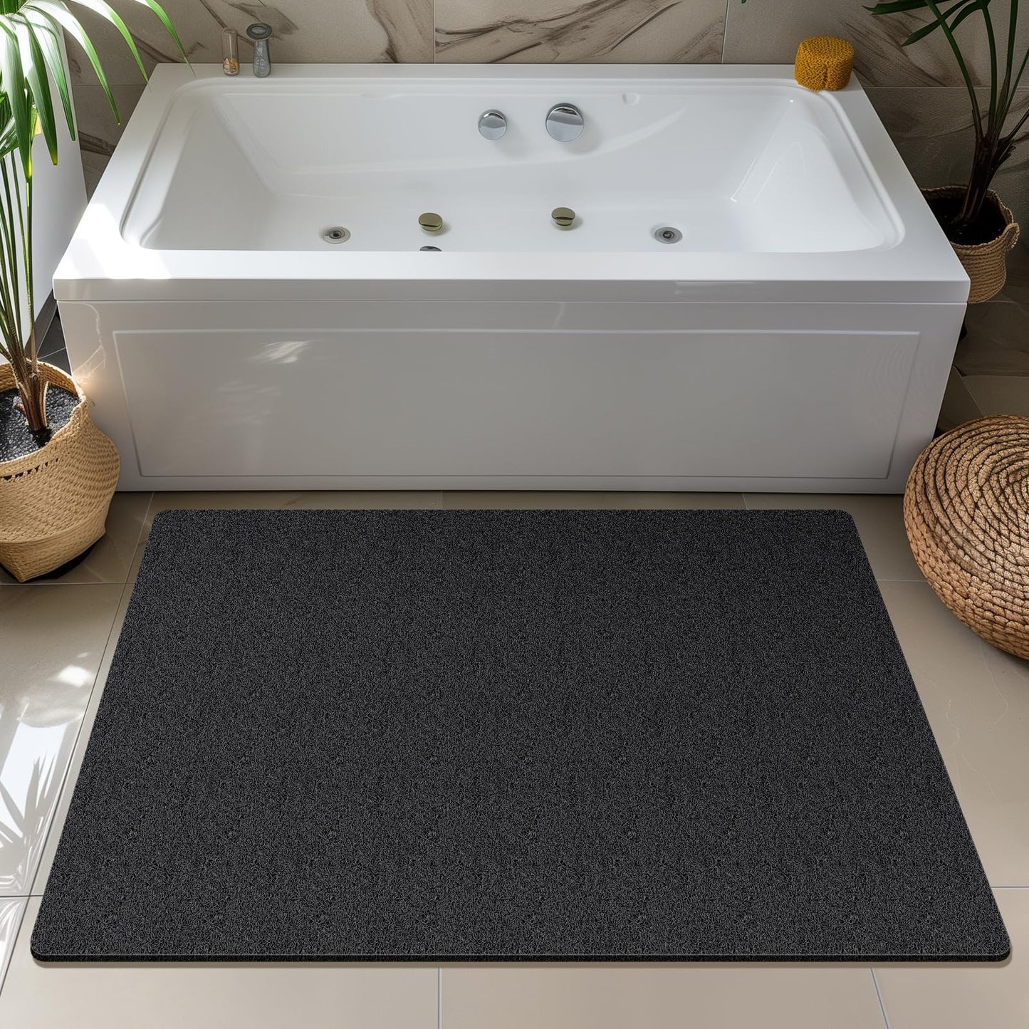 Soft Textured Non-Slip Shower Mat for Wet Areas - Grey