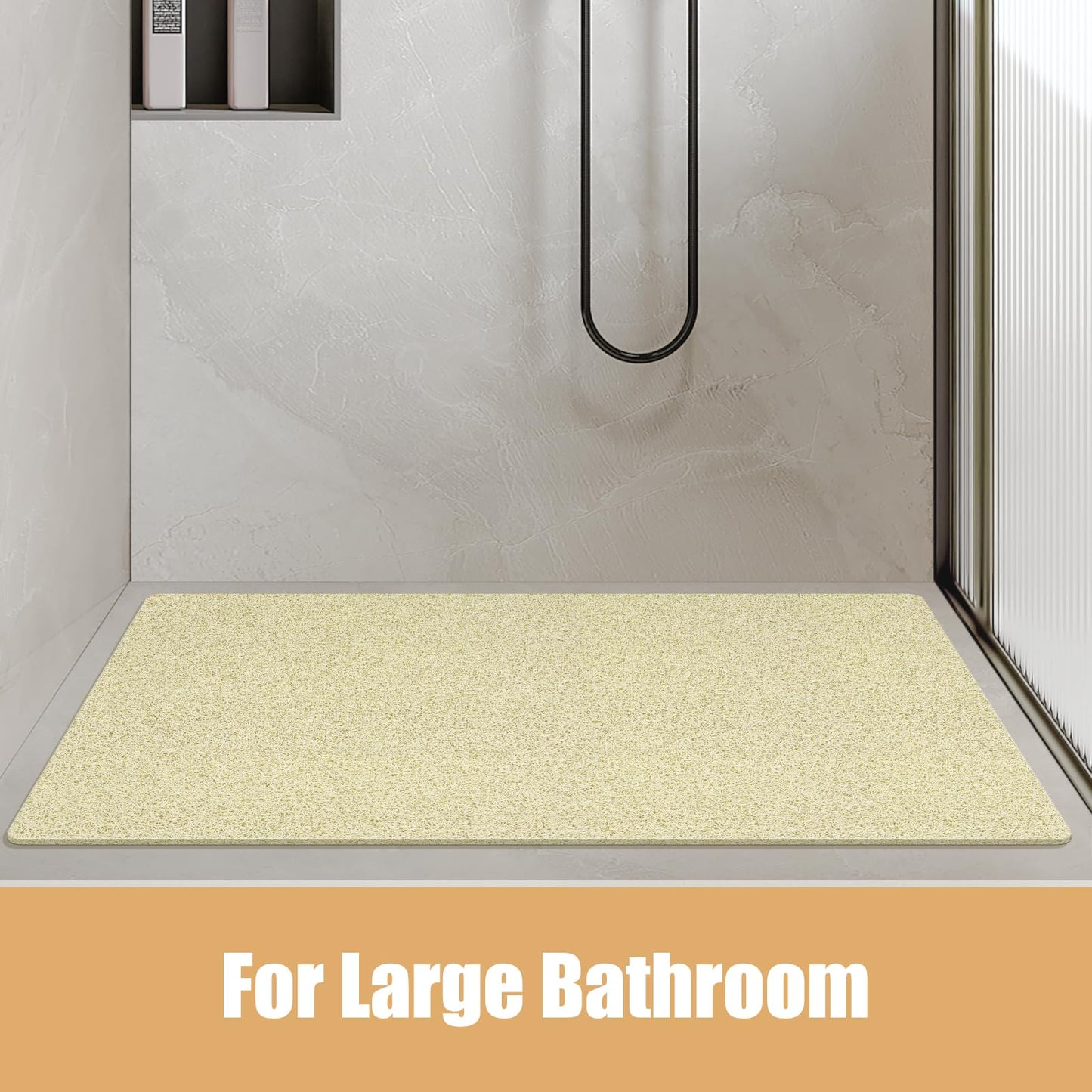 Soft Textured Non-Slip Shower Mat for Wet Areas - Grey