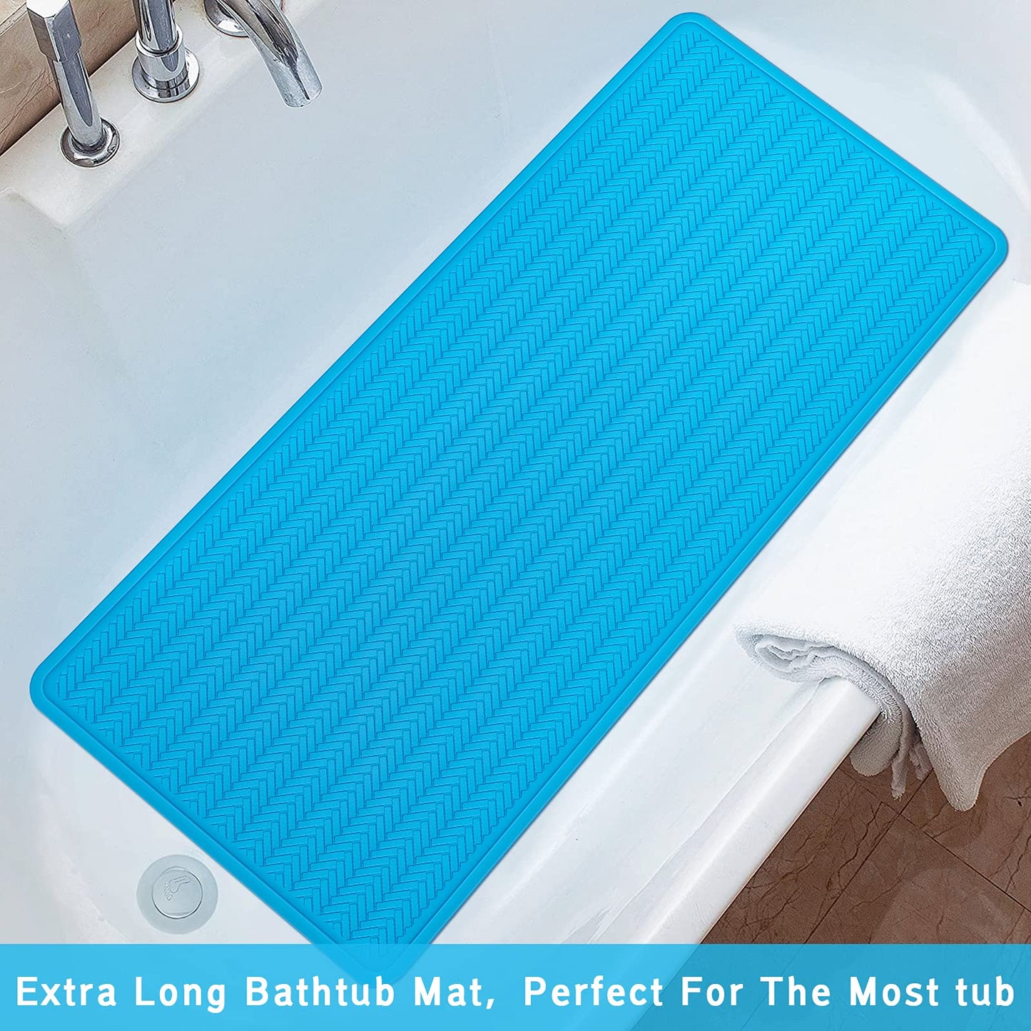 Anti-Slip Rubber Baby Bath Mat - Strong Suction Cups (Grey)