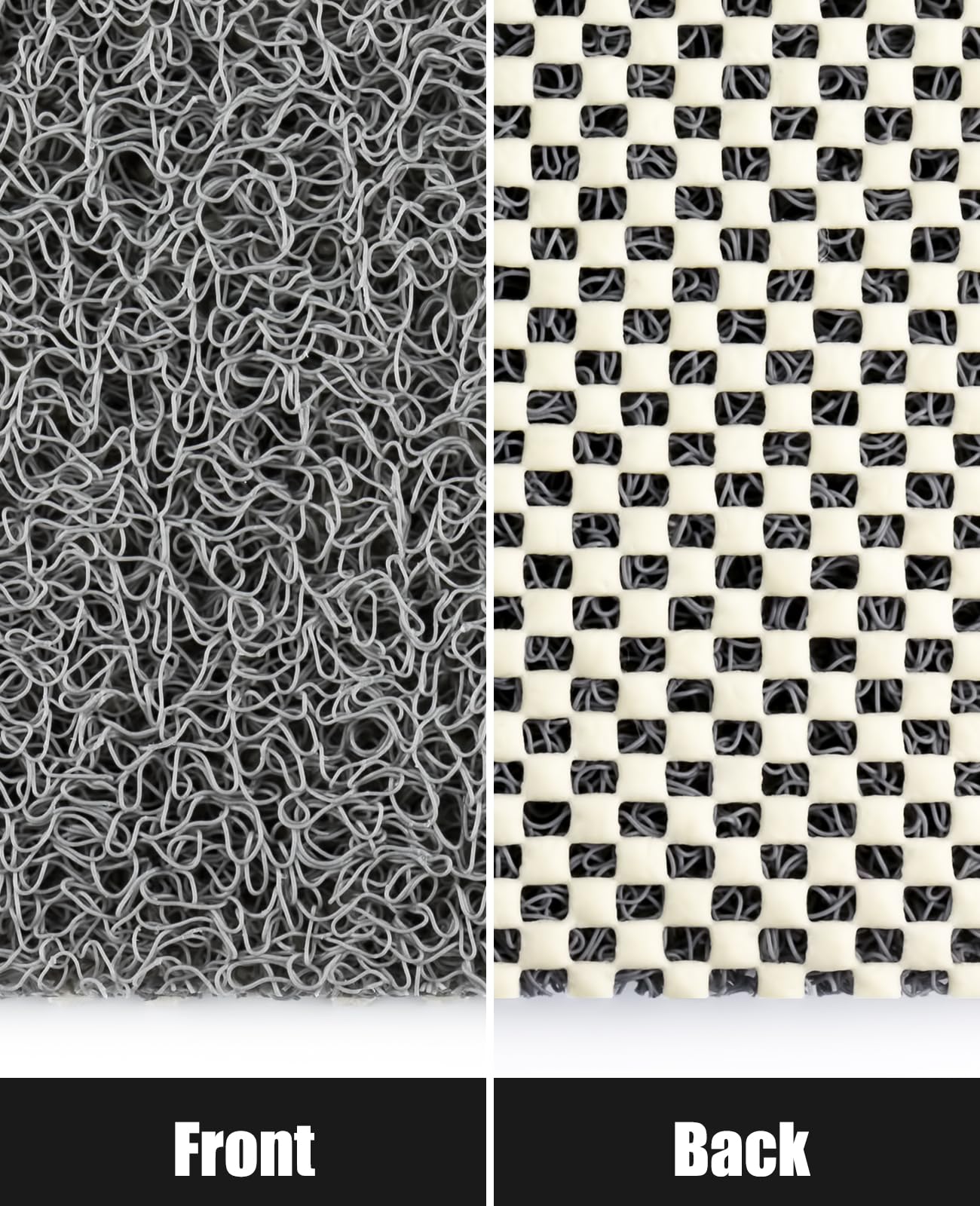 Soft Textured Non-Slip Shower Mat for Wet Areas - Grey