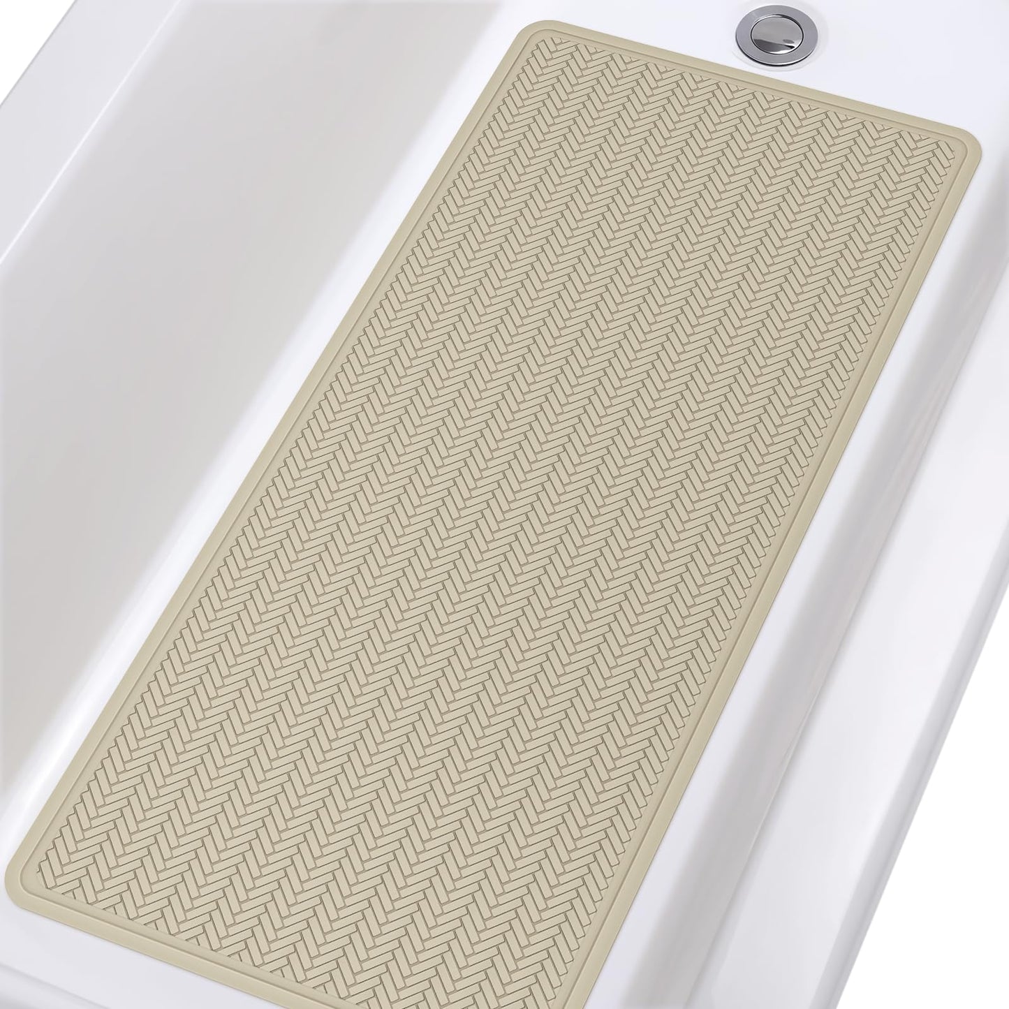 Anti-Slip Rubber Baby Bath Mat - Strong Suction Cups (Grey)
