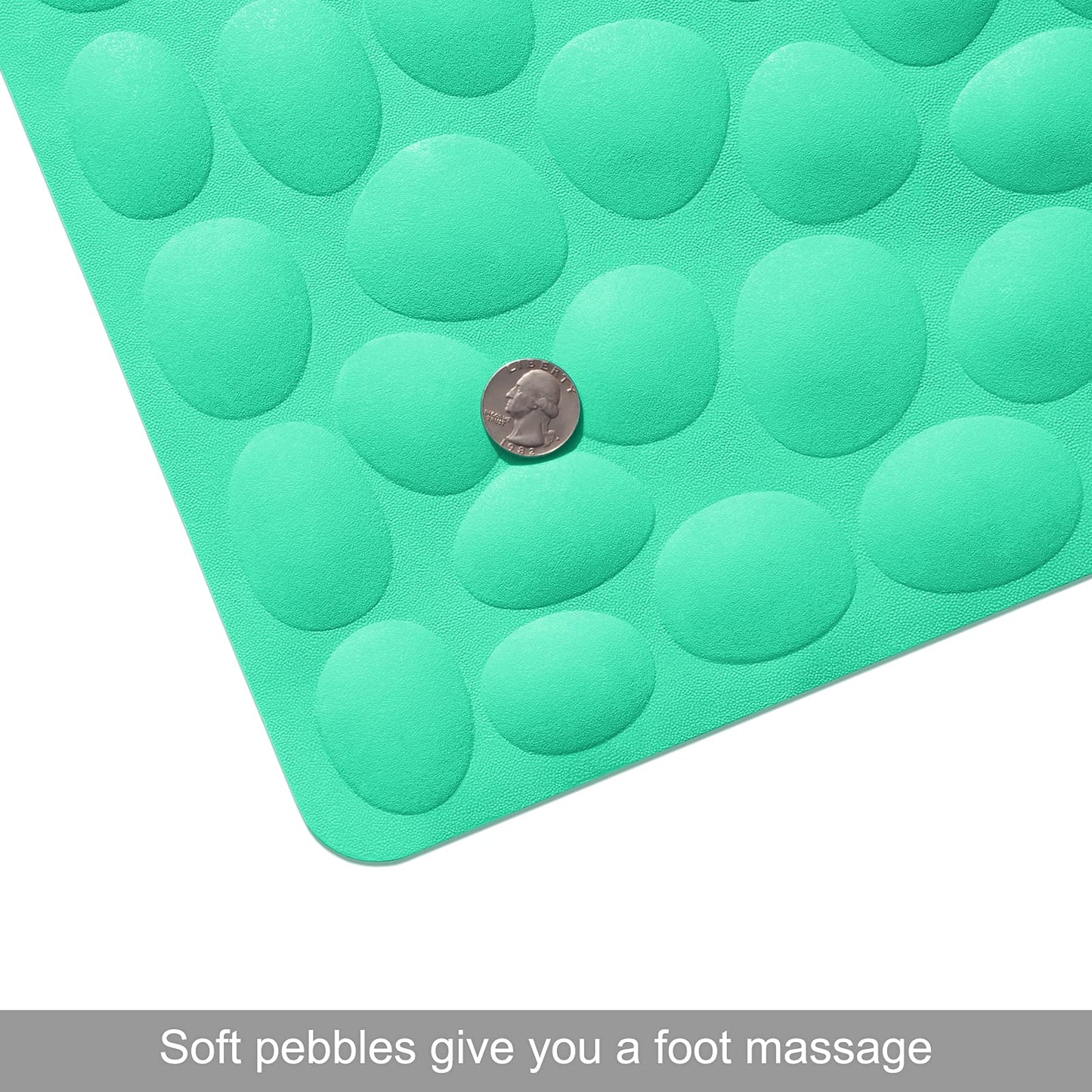 Soft Rubber Non-Slip Bath Mat with Suction Cups - Grey