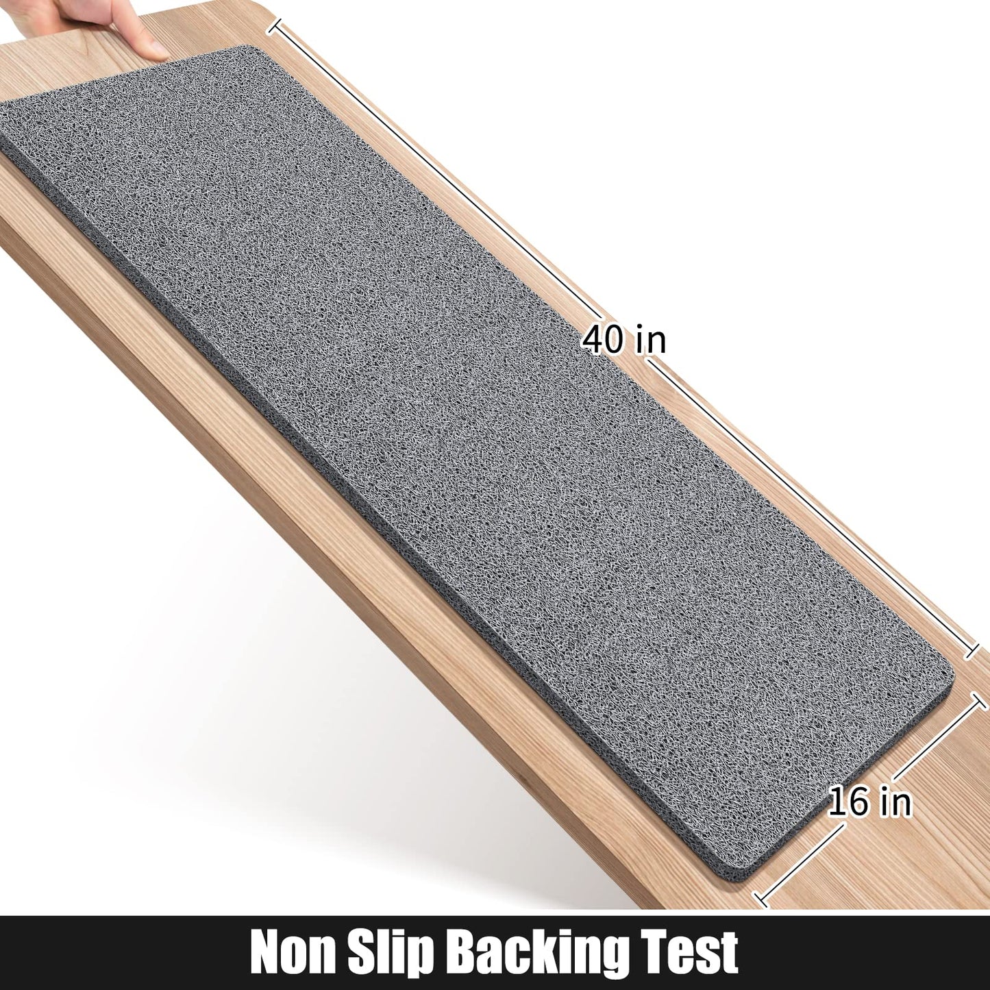 Soft Textured Non-Slip Shower Mat for Wet Areas - Grey