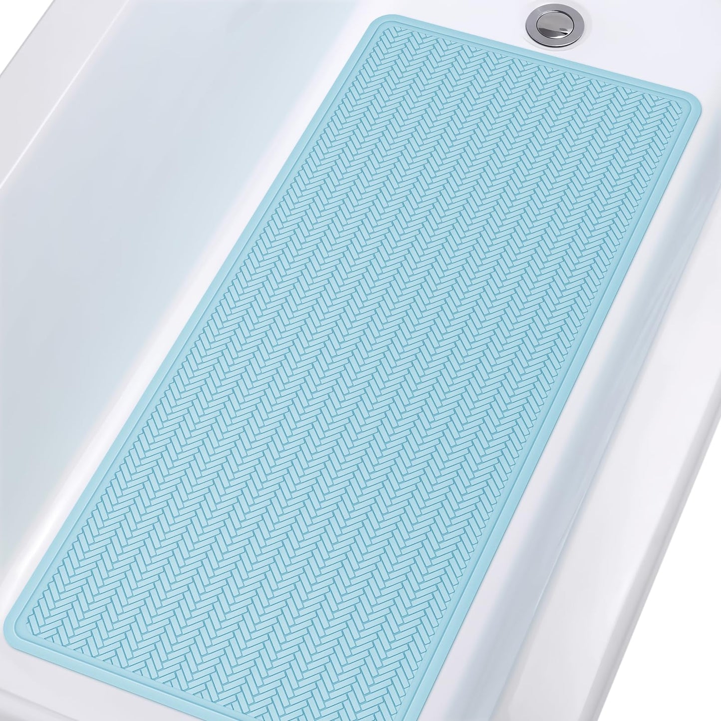 Anti-Slip Rubber Baby Bath Mat - Strong Suction Cups (Grey)