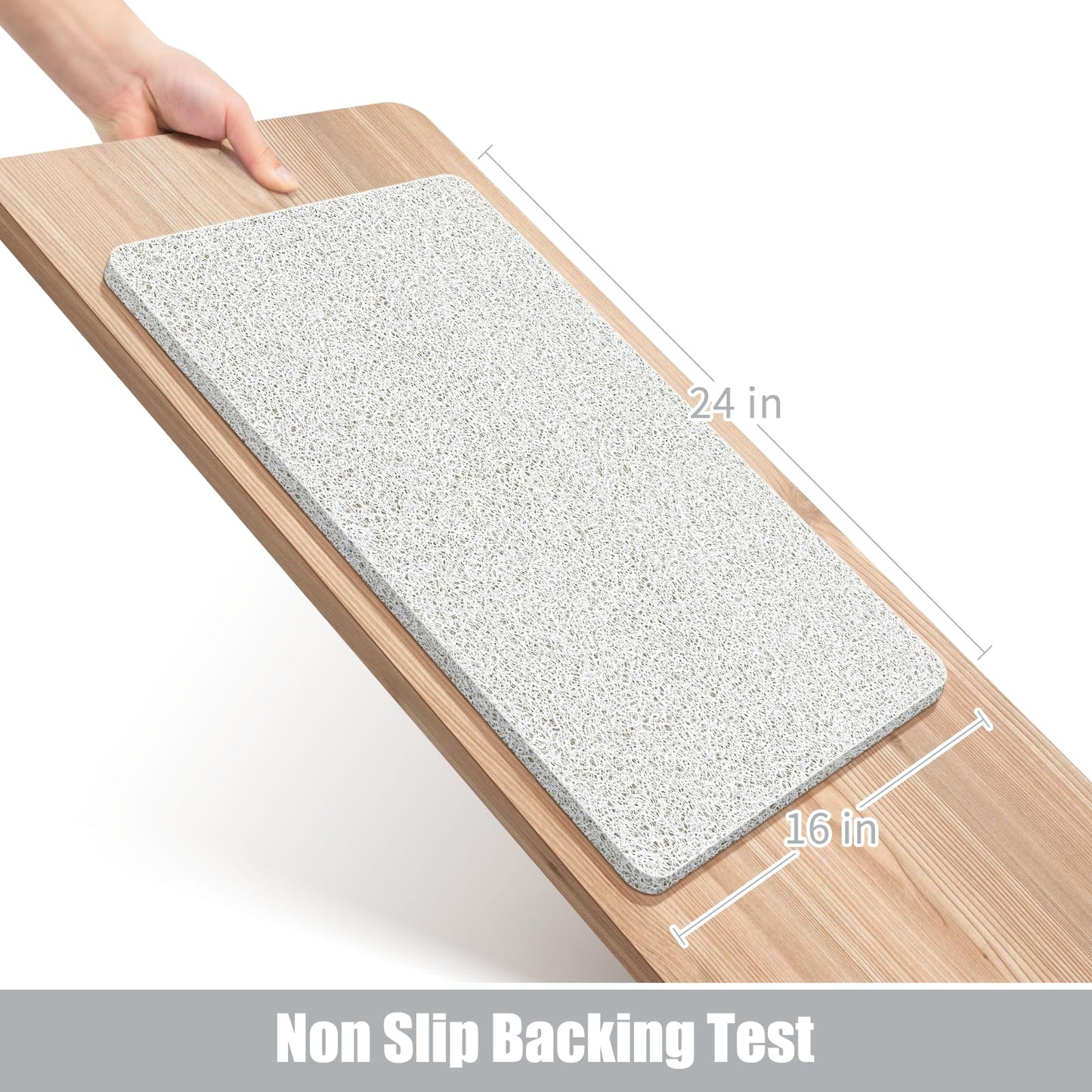 Soft Textured Non-Slip Shower Mat for Wet Areas - Grey