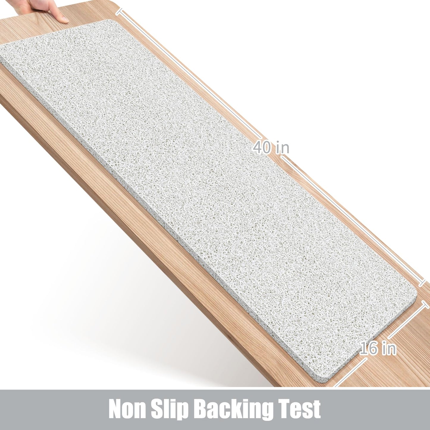 Soft Textured Non-Slip Shower Mat for Wet Areas - Grey