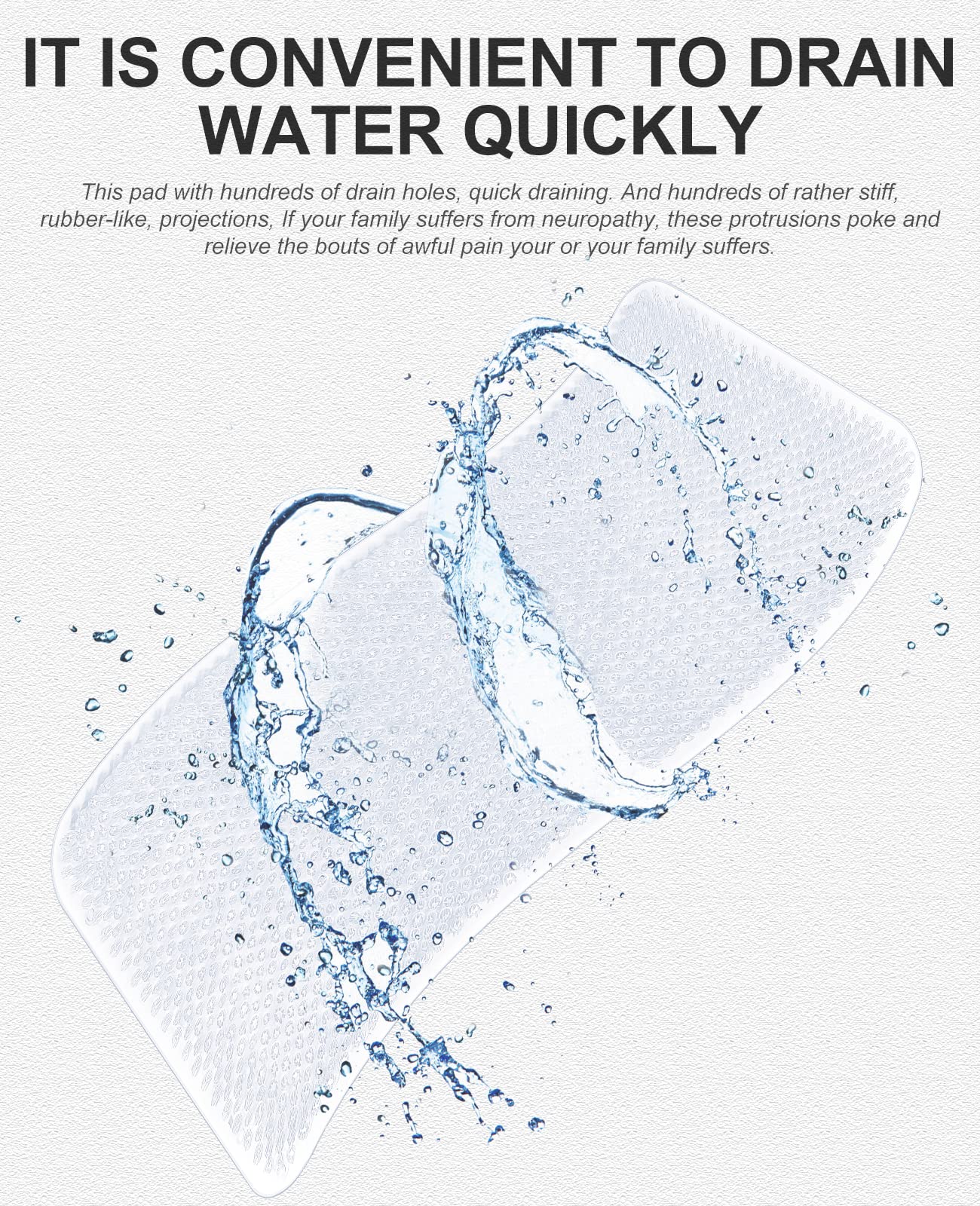 Anti-Fatigue Bath Mat with Soft Bristles